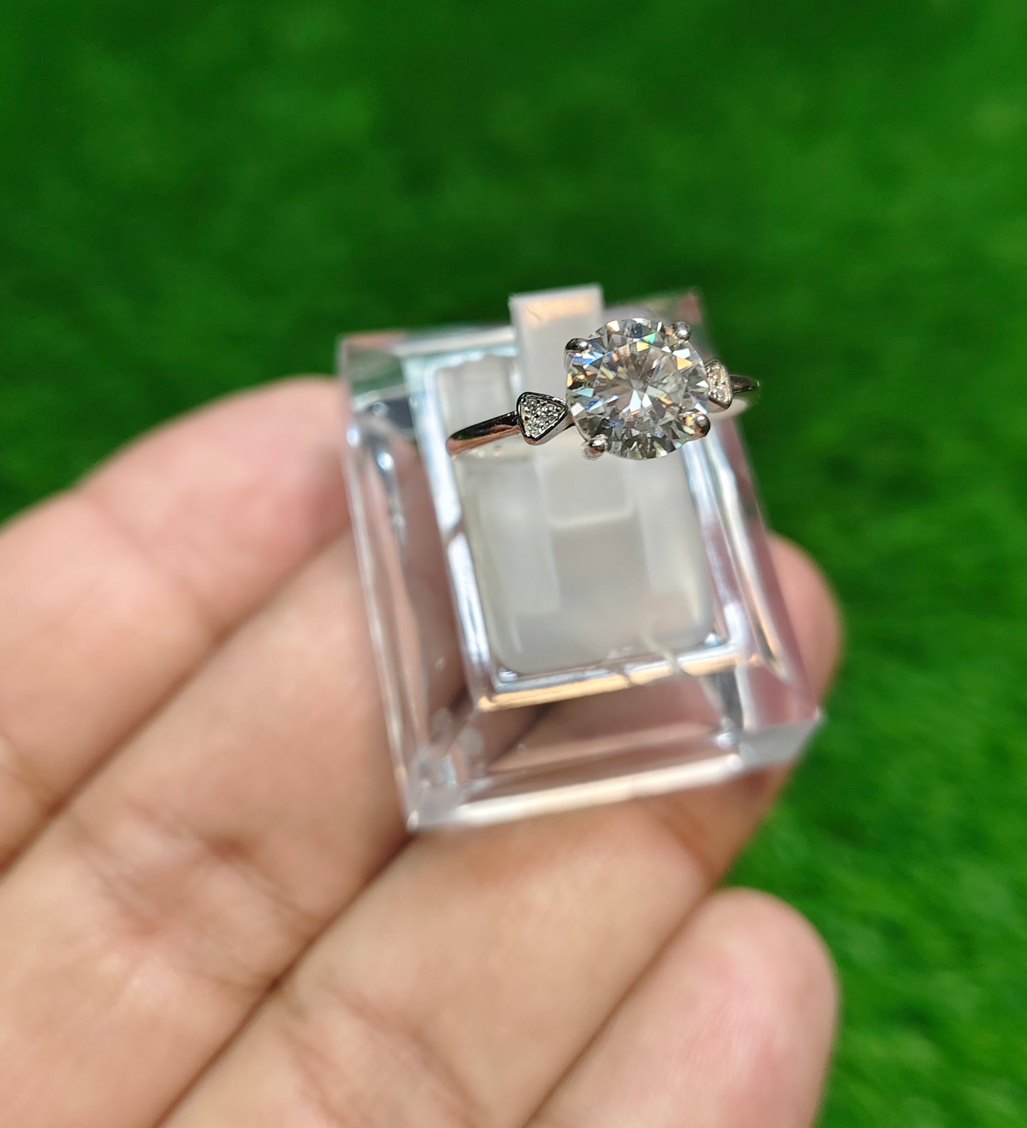 Natural Moissanite Diamond Ring