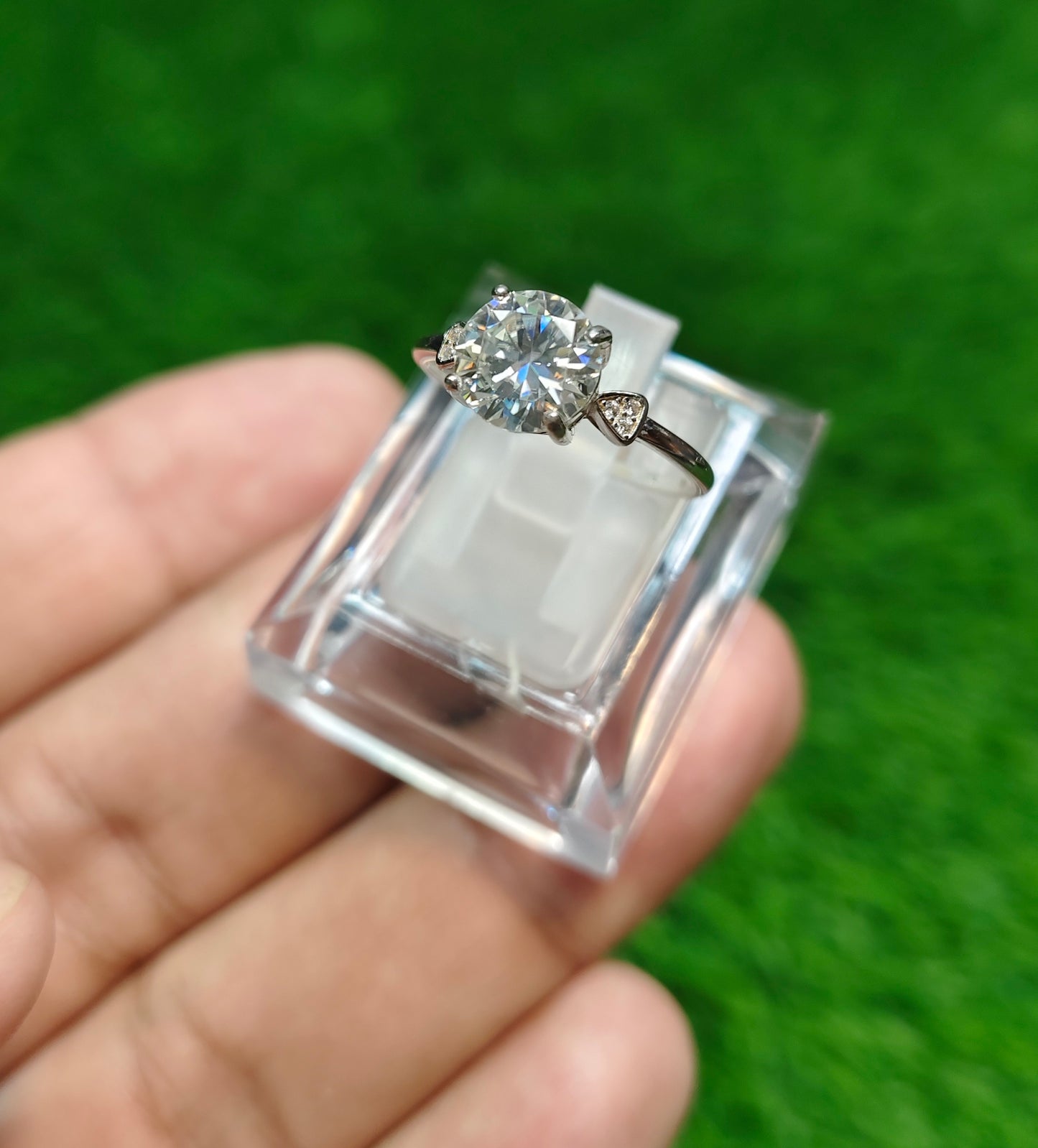 Natural Moissanite Diamond Ring