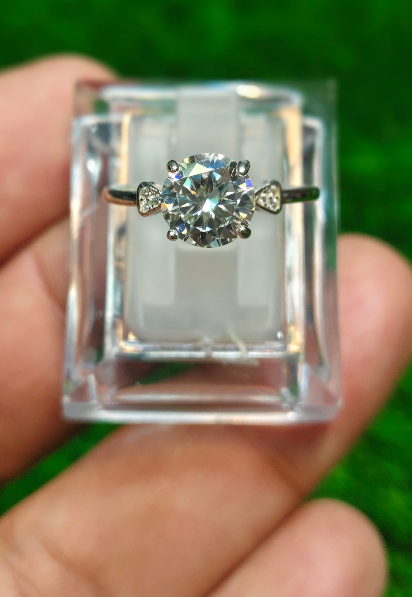 Natural Moissanite Diamond Ring