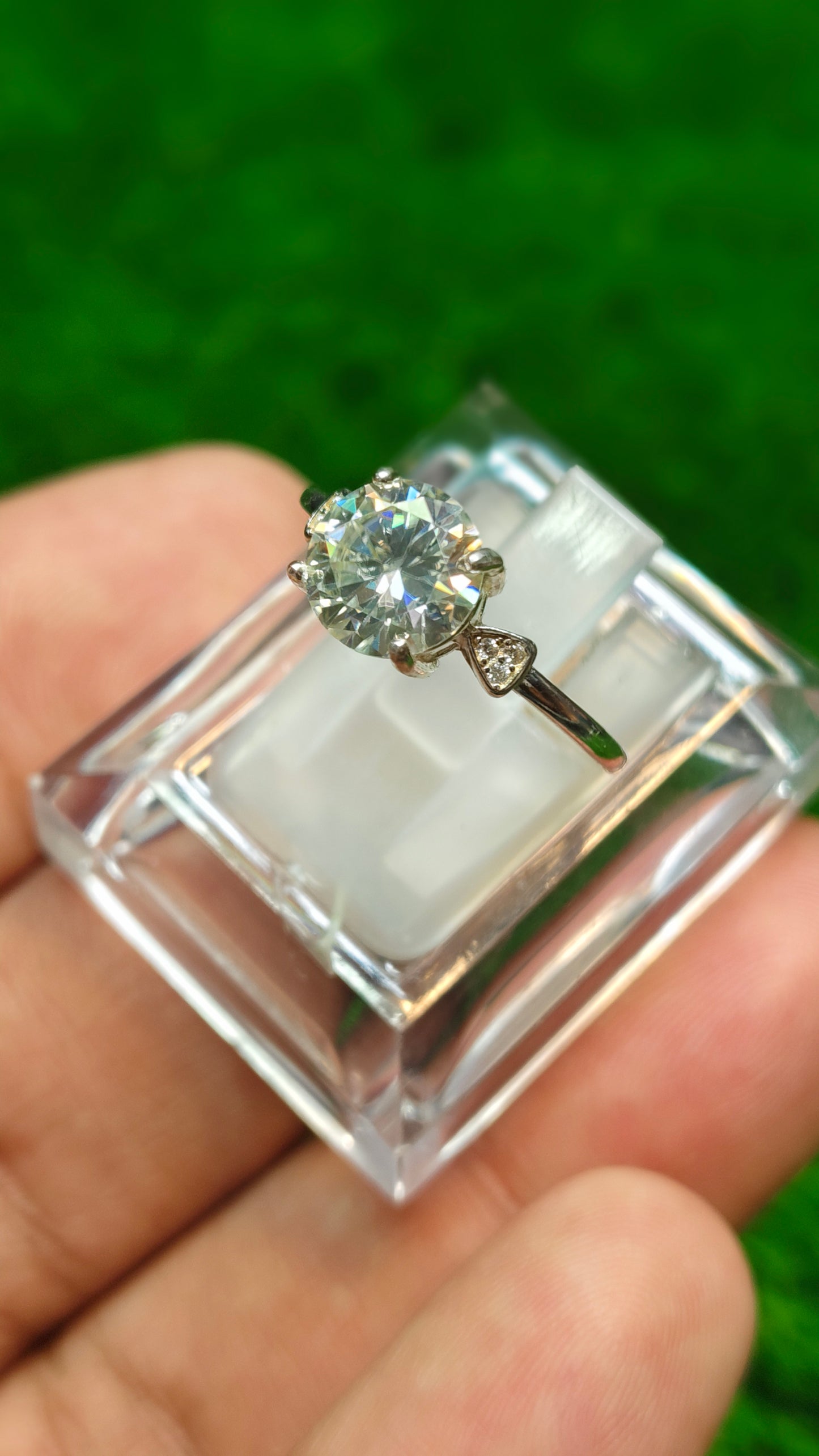 Natural Moissanite Diamond Ring