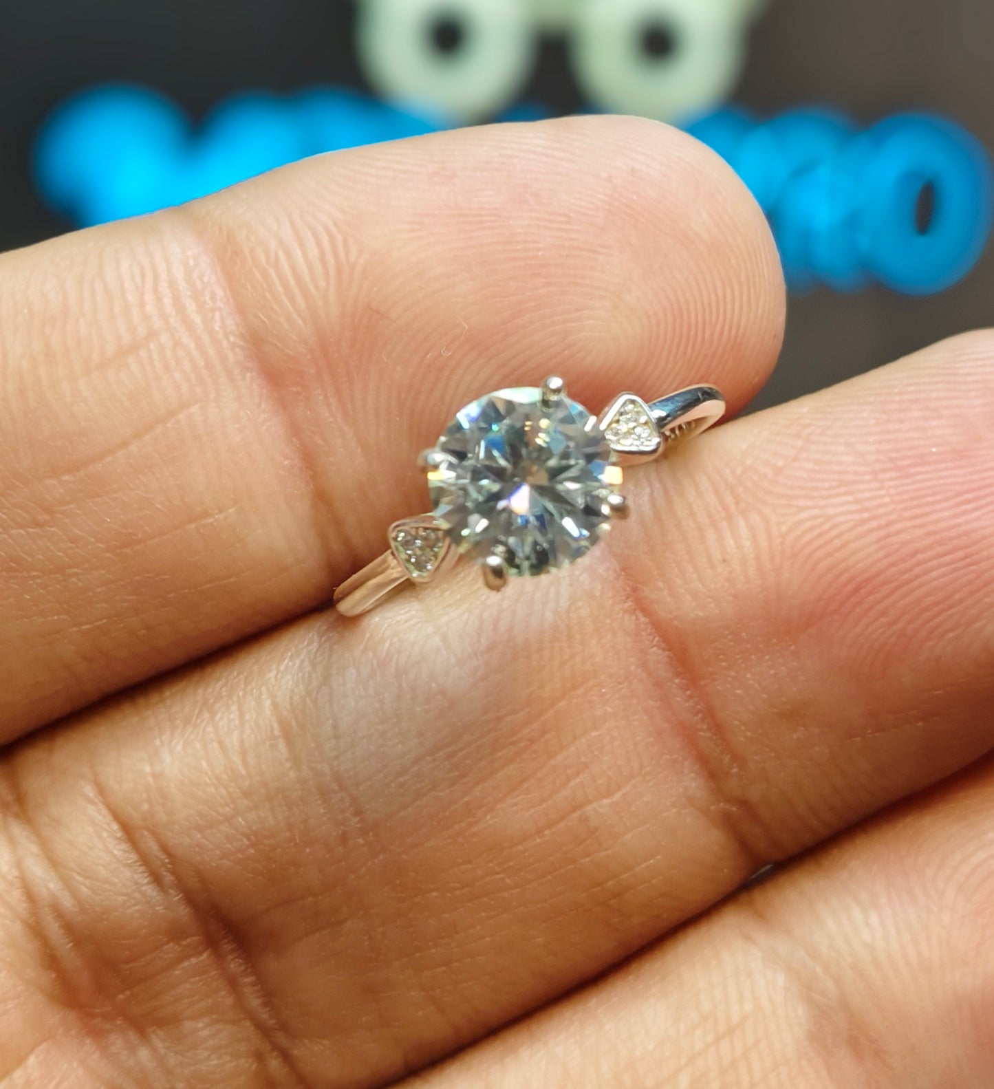 Natural Moissanite Diamond Ring