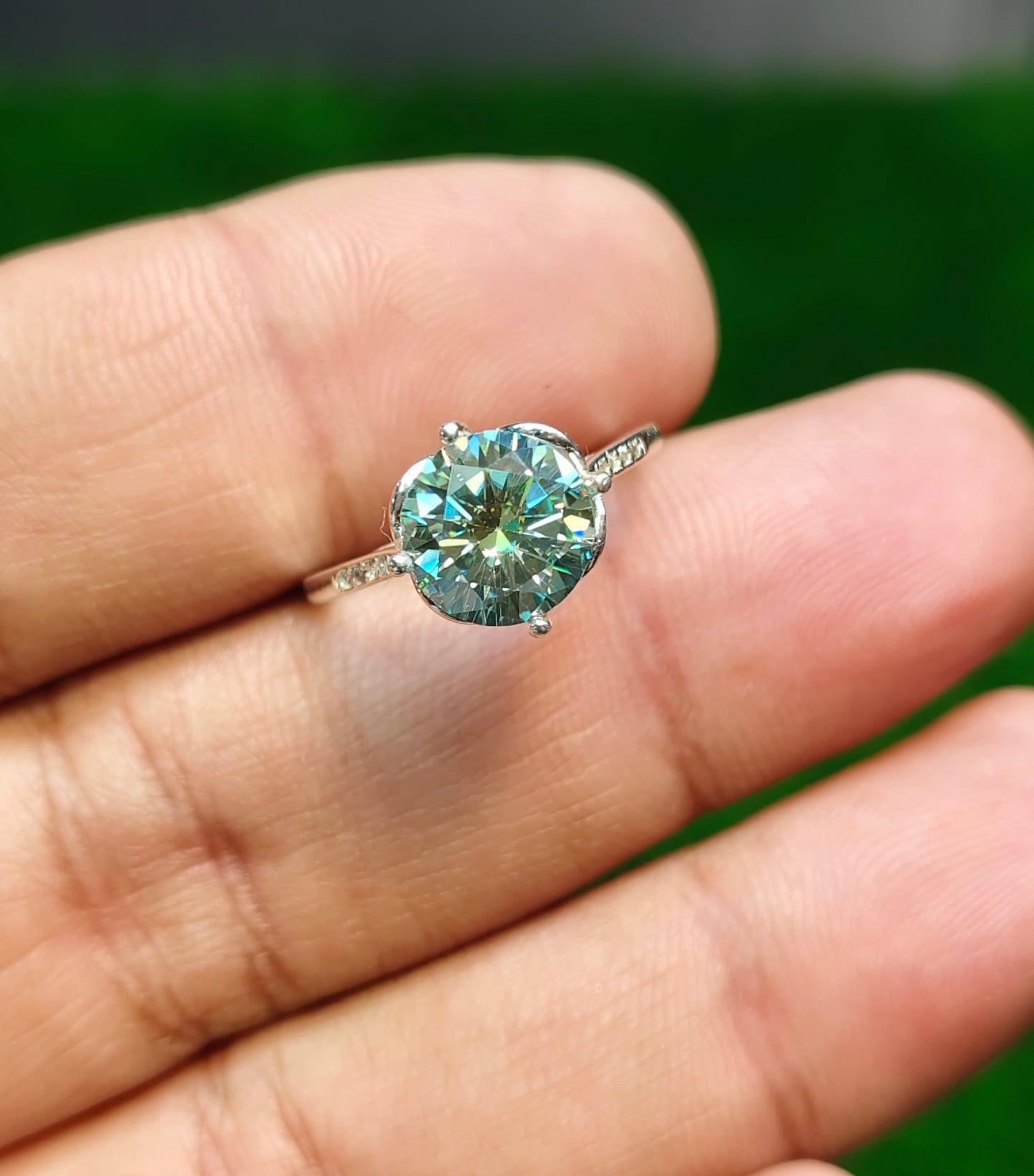 Natural Moissanite Diamond Ring