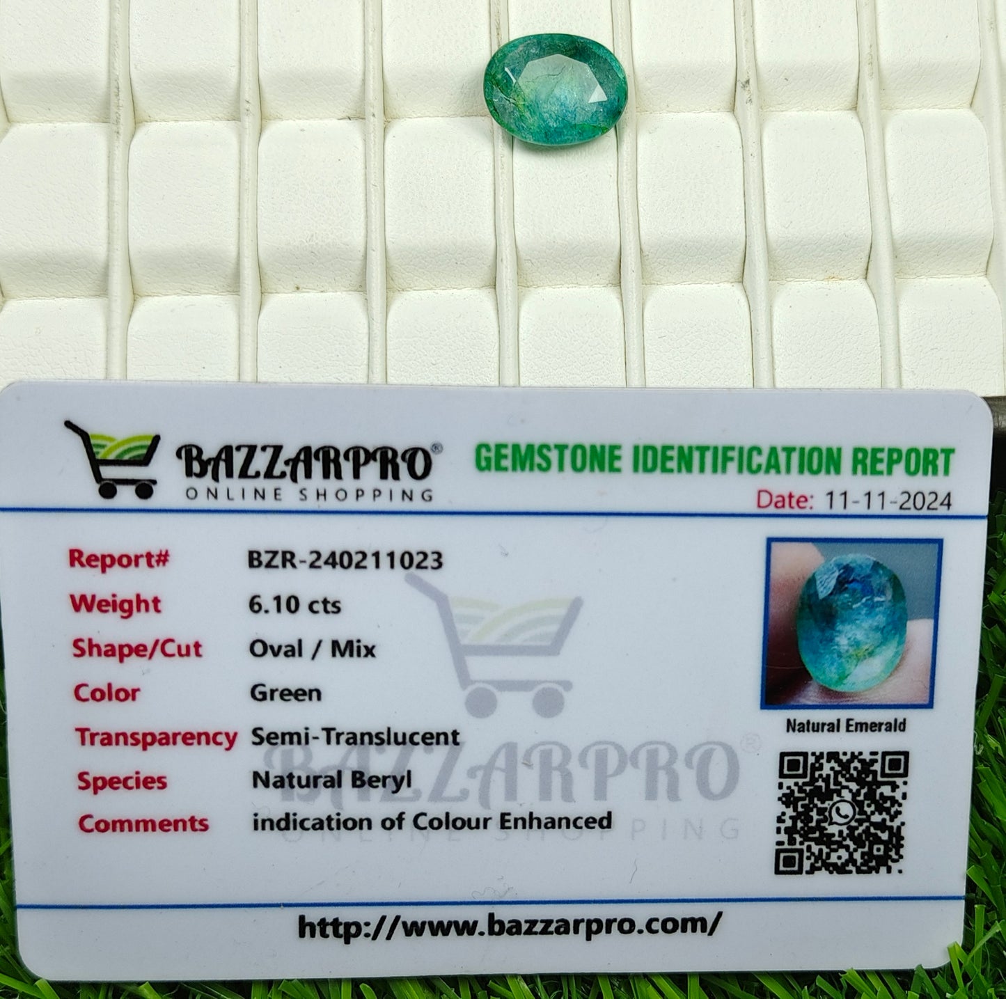 Zamurd Stone With Lab Certificate