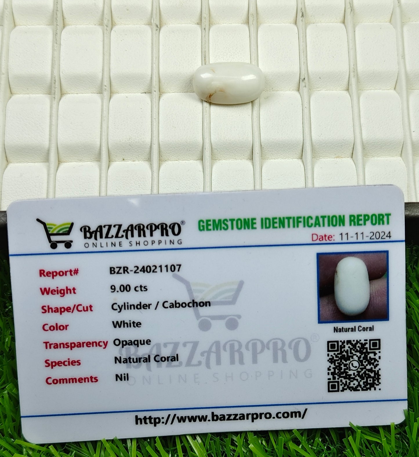 White Marjan Stone With Lab Certificate