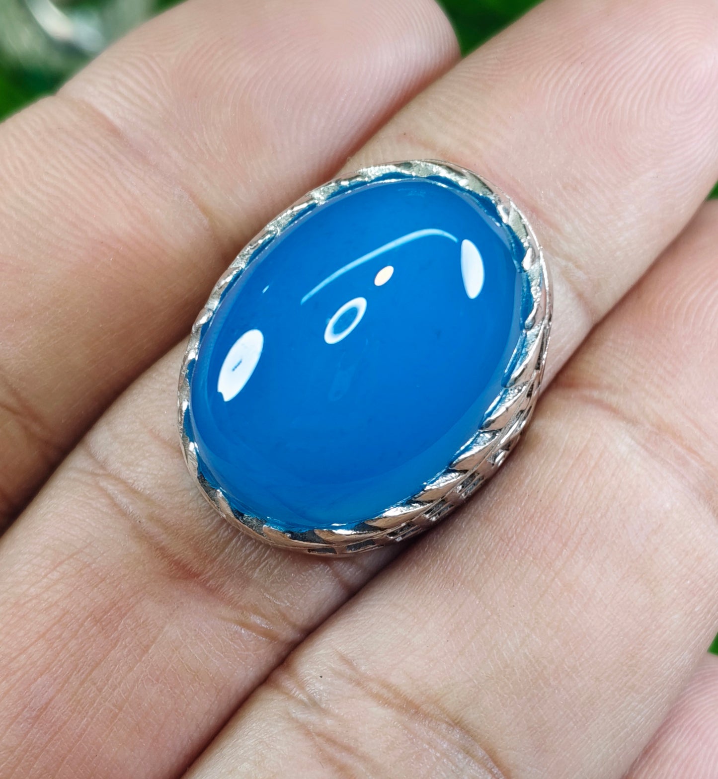 blue aqeeq Ring