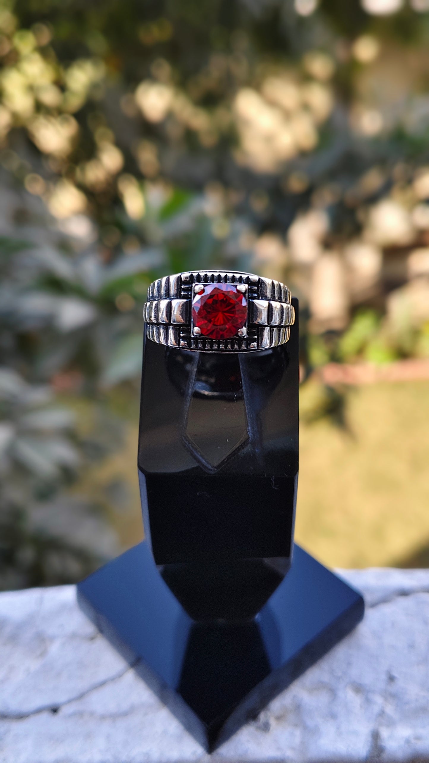 Red Zircon Turkish Ring