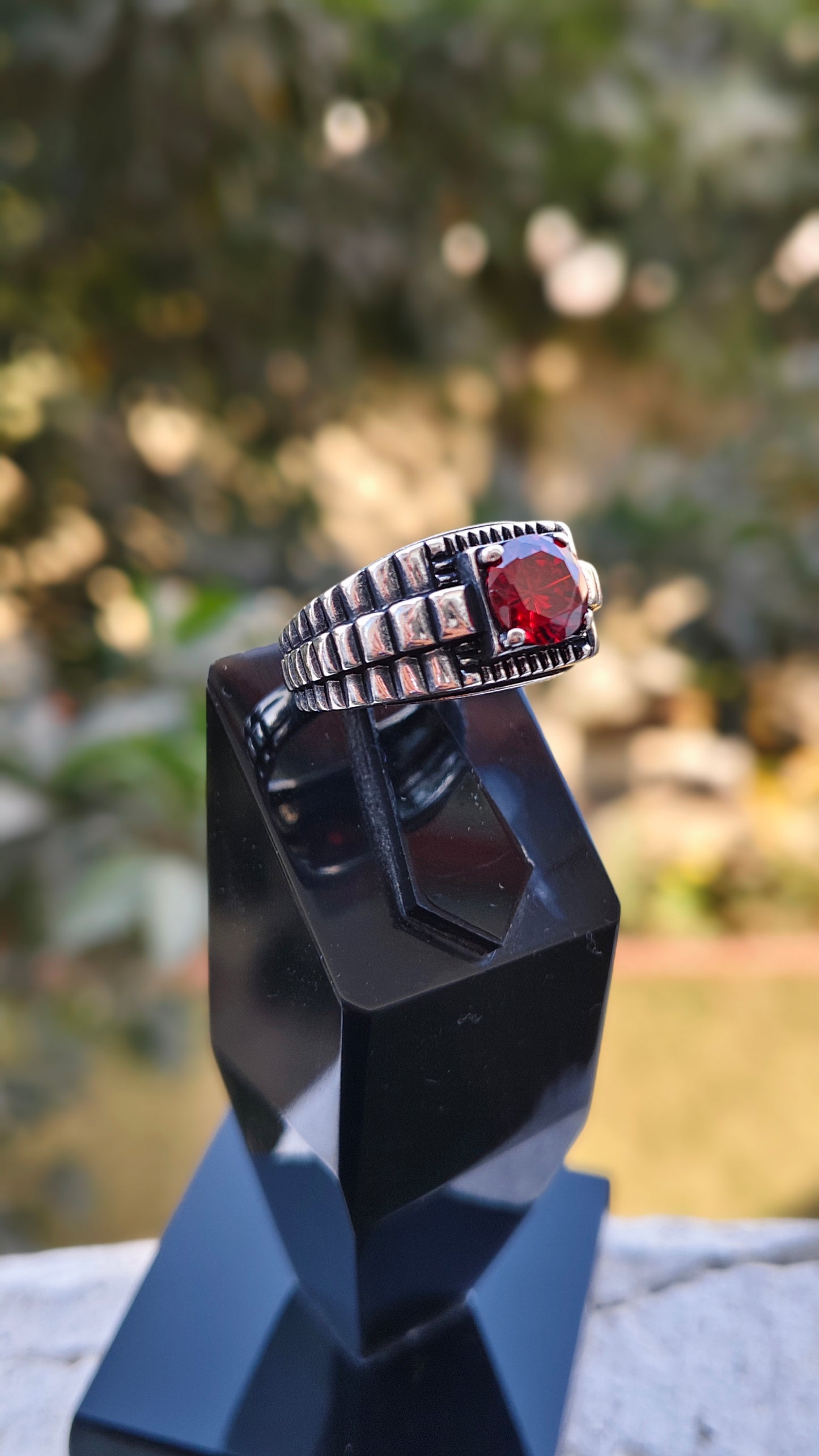 Red Zircon Turkish Ring