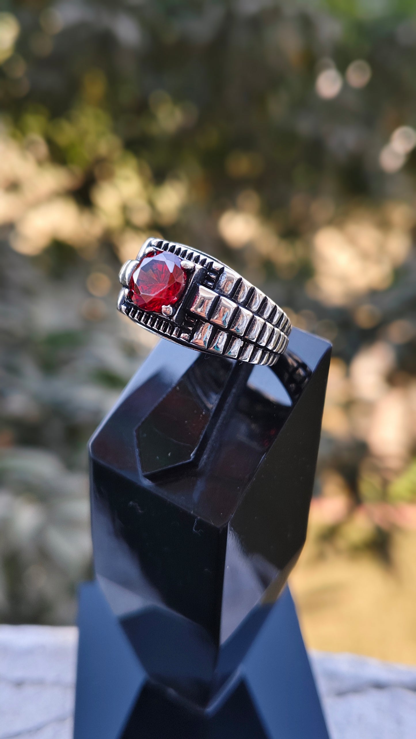 Red Zircon Turkish Ring