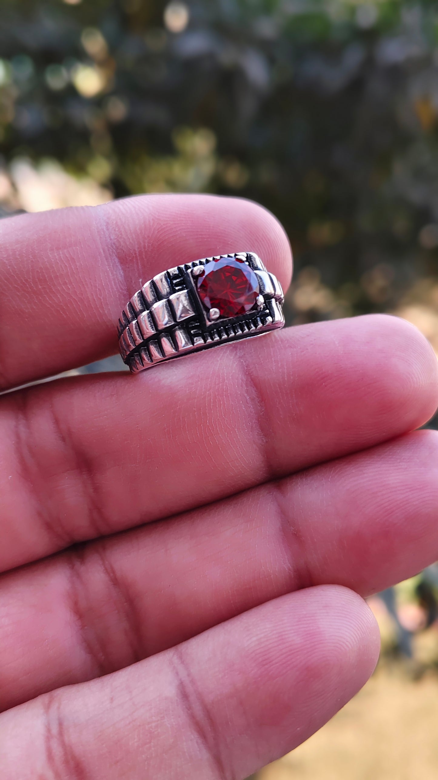 Red Zircon Turkish Ring