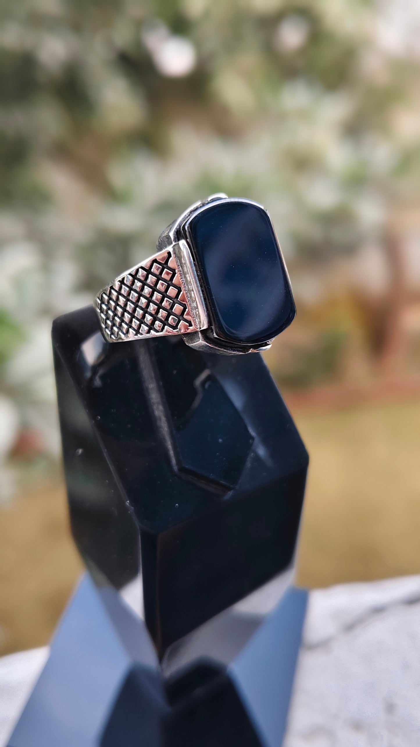 Black Aqeeq Turkish Ring