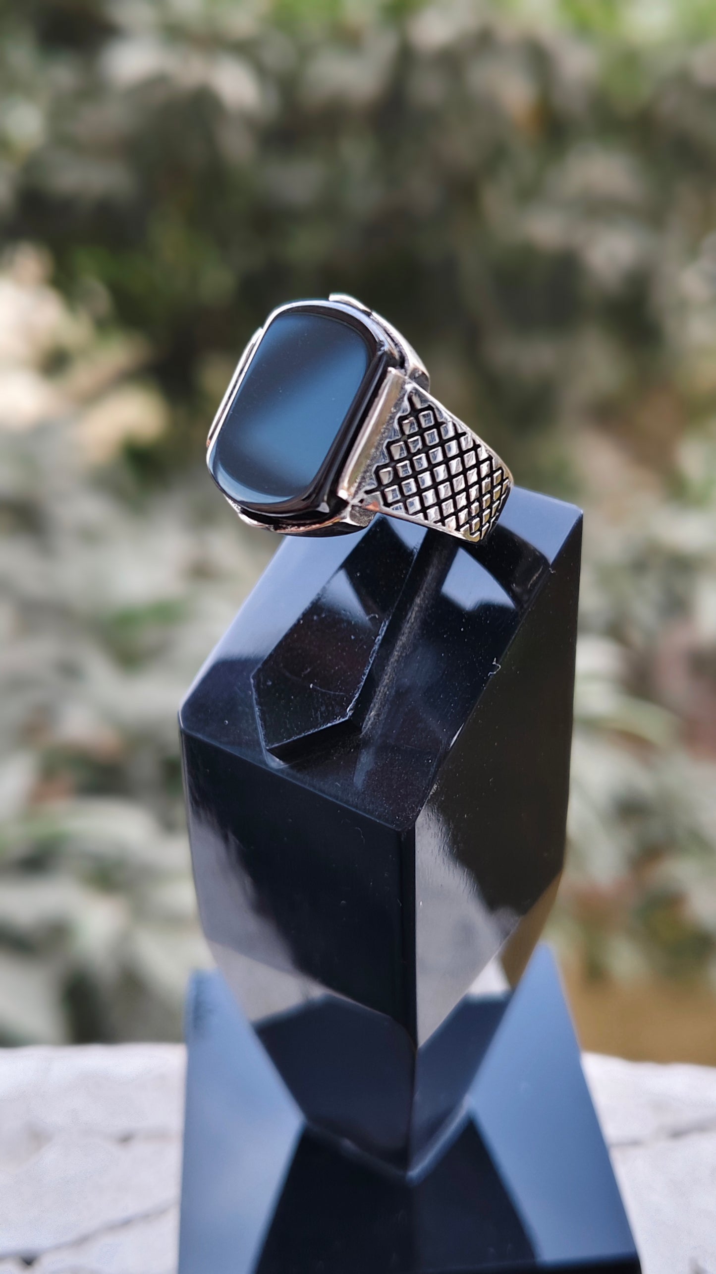 Black Aqeeq Turkish Ring
