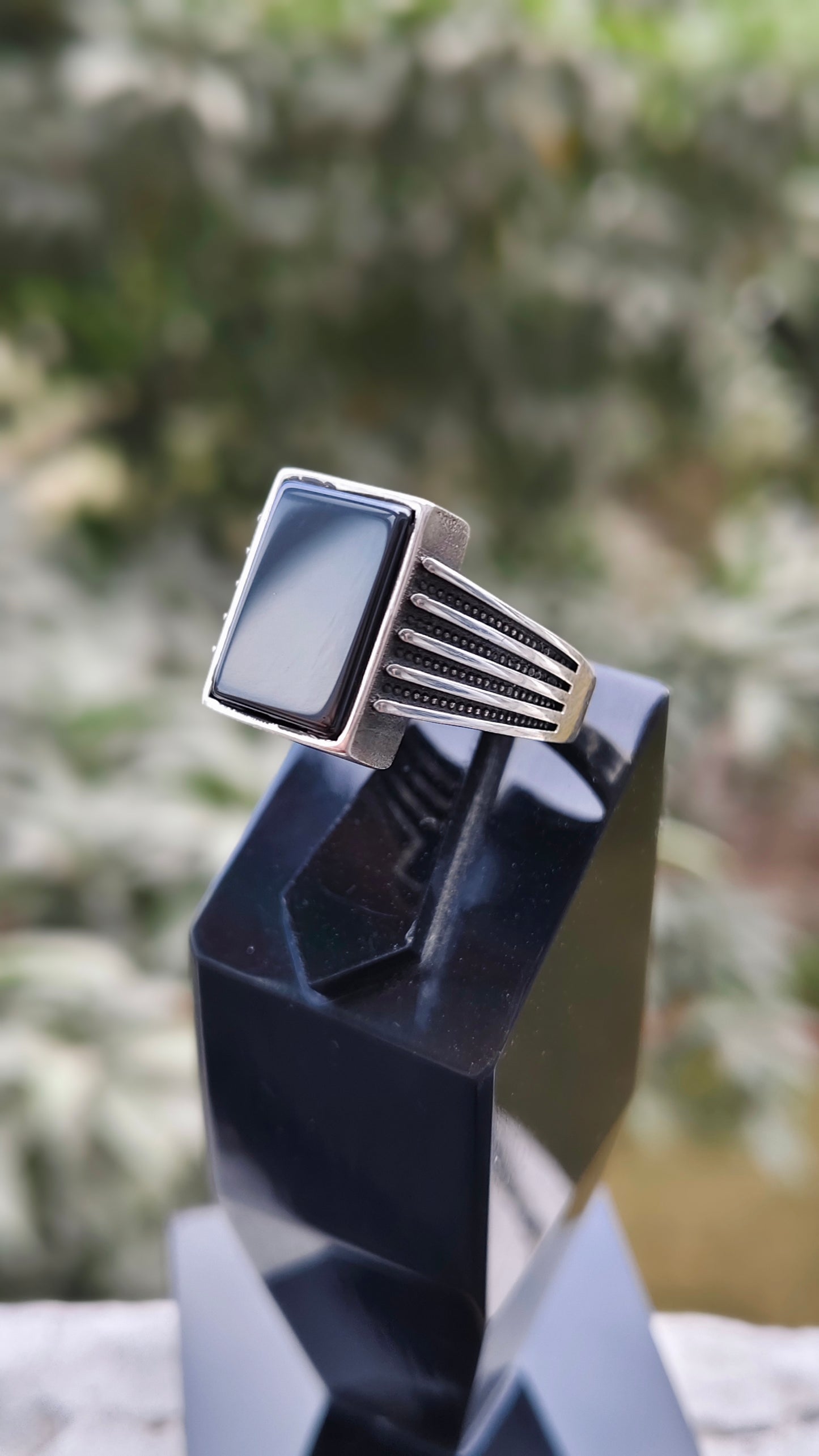 Black Yamni Aqeeq Turkish Ring