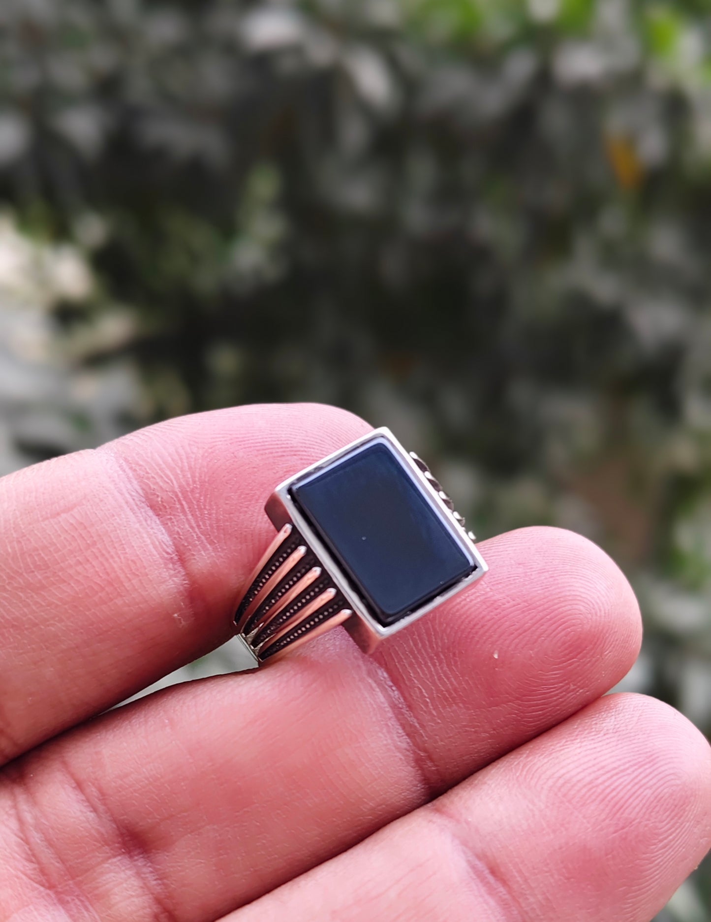 Black Yamni Aqeeq Turkish Ring