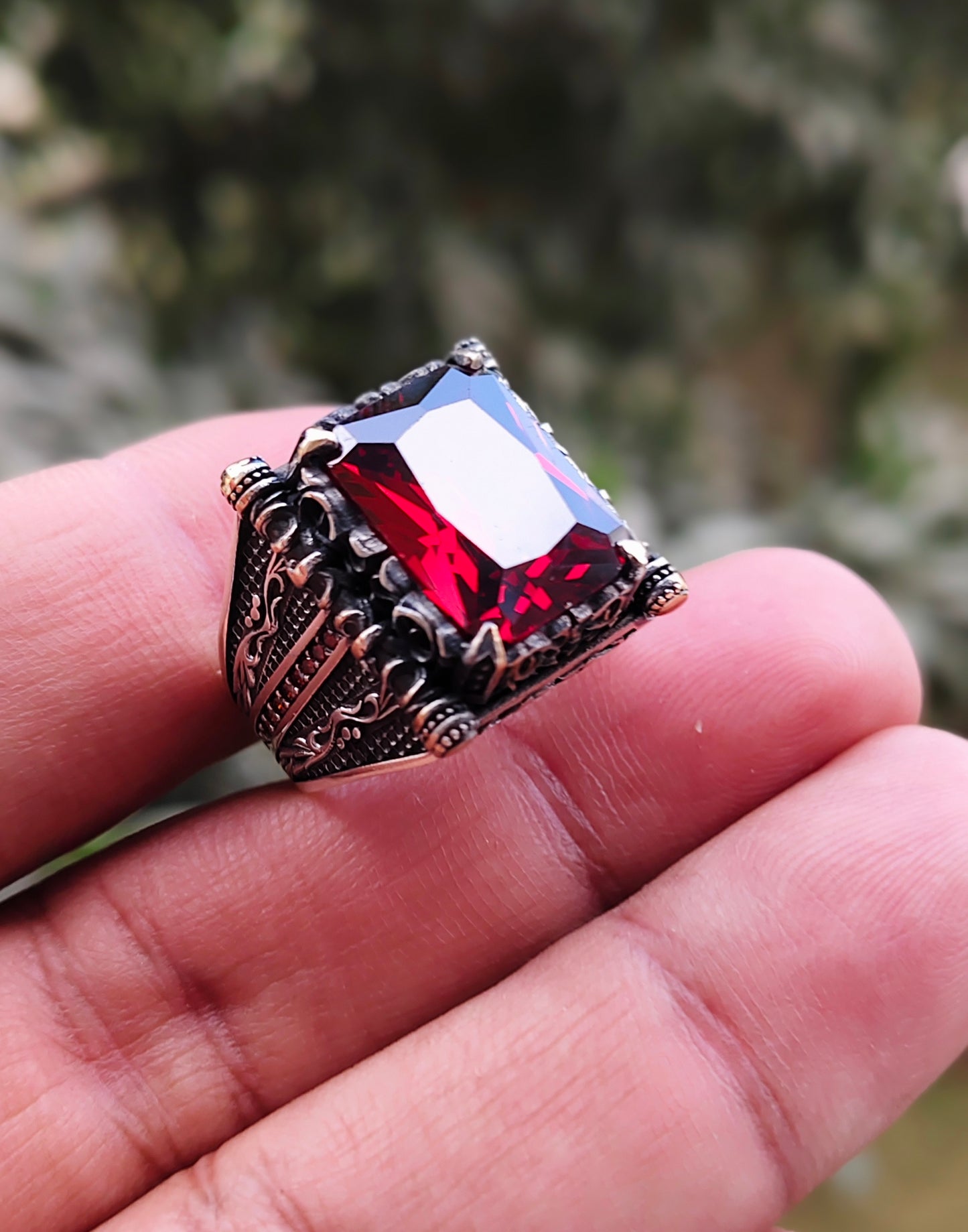 Red Zircon Turkish Ring