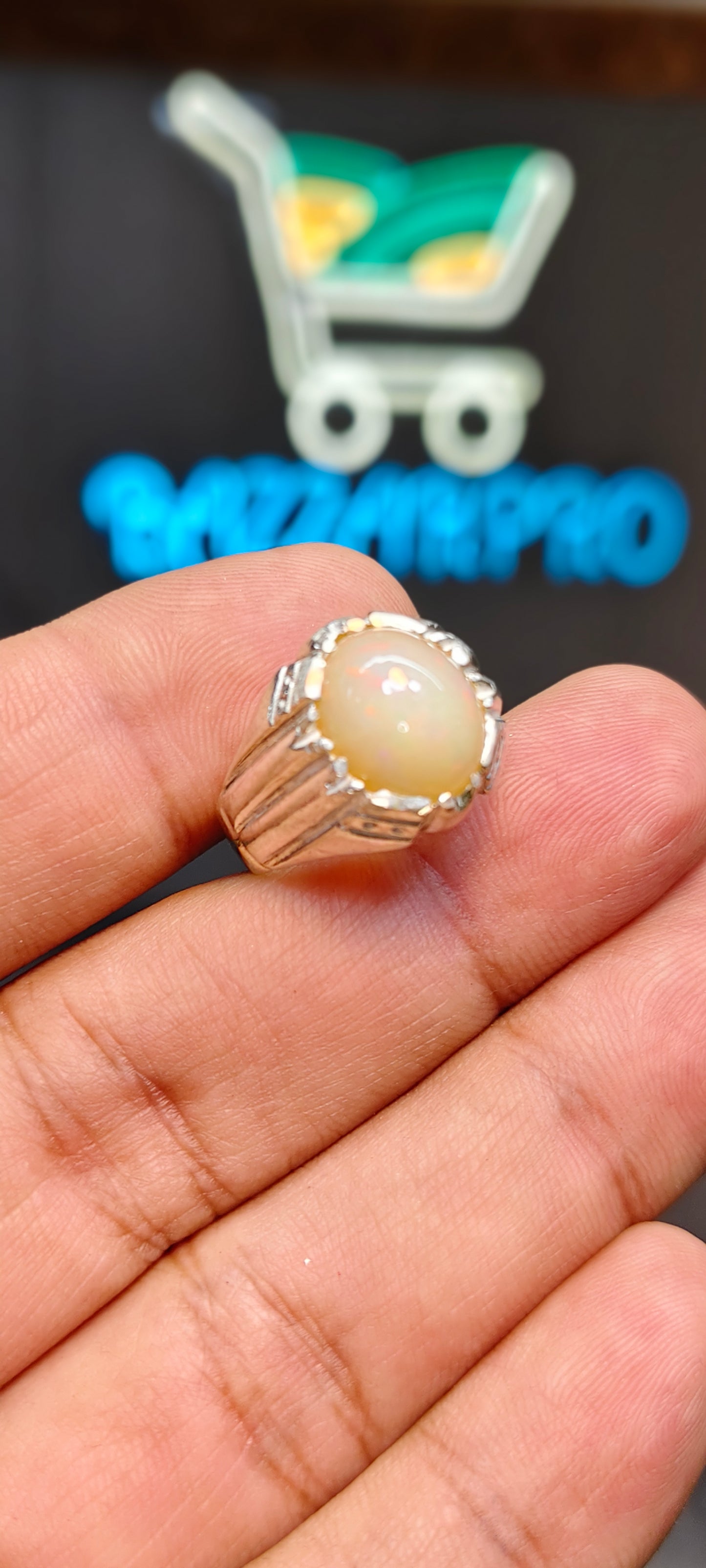 Full Fire Opal Ring