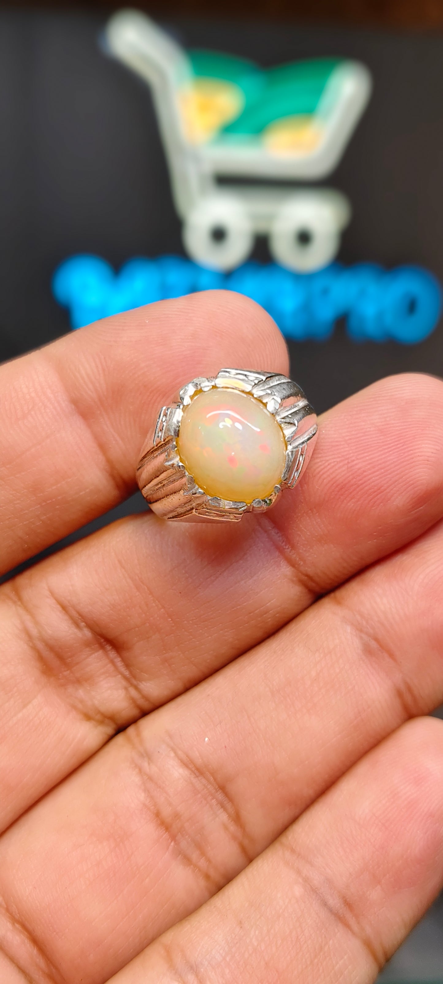 Full Fire Opal Ring