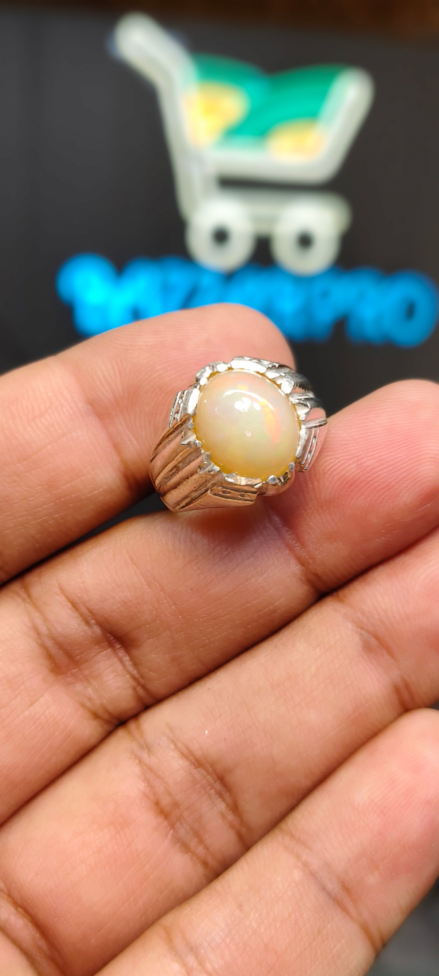 Full Fire Opal Ring