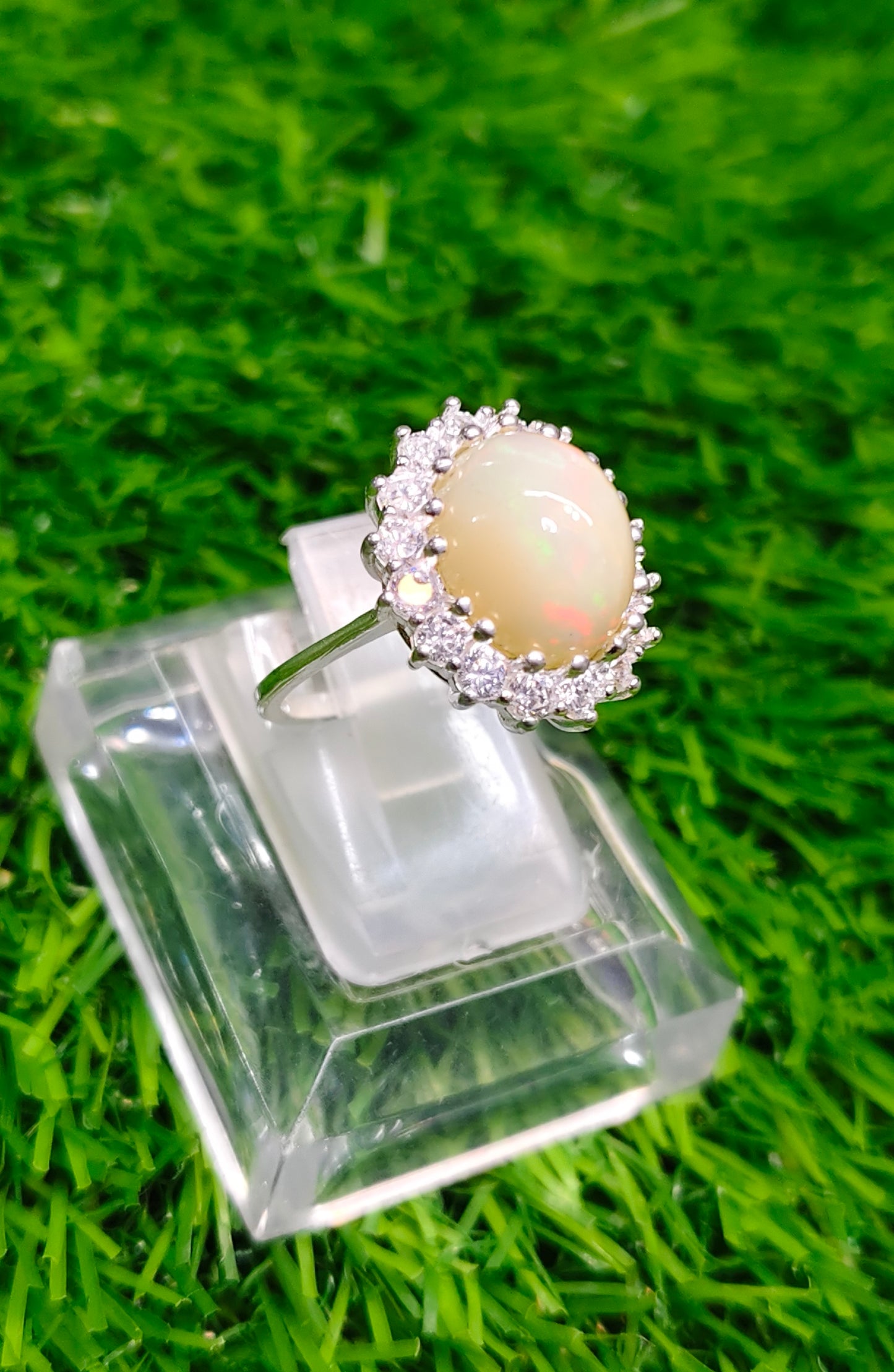 White Opal Ring