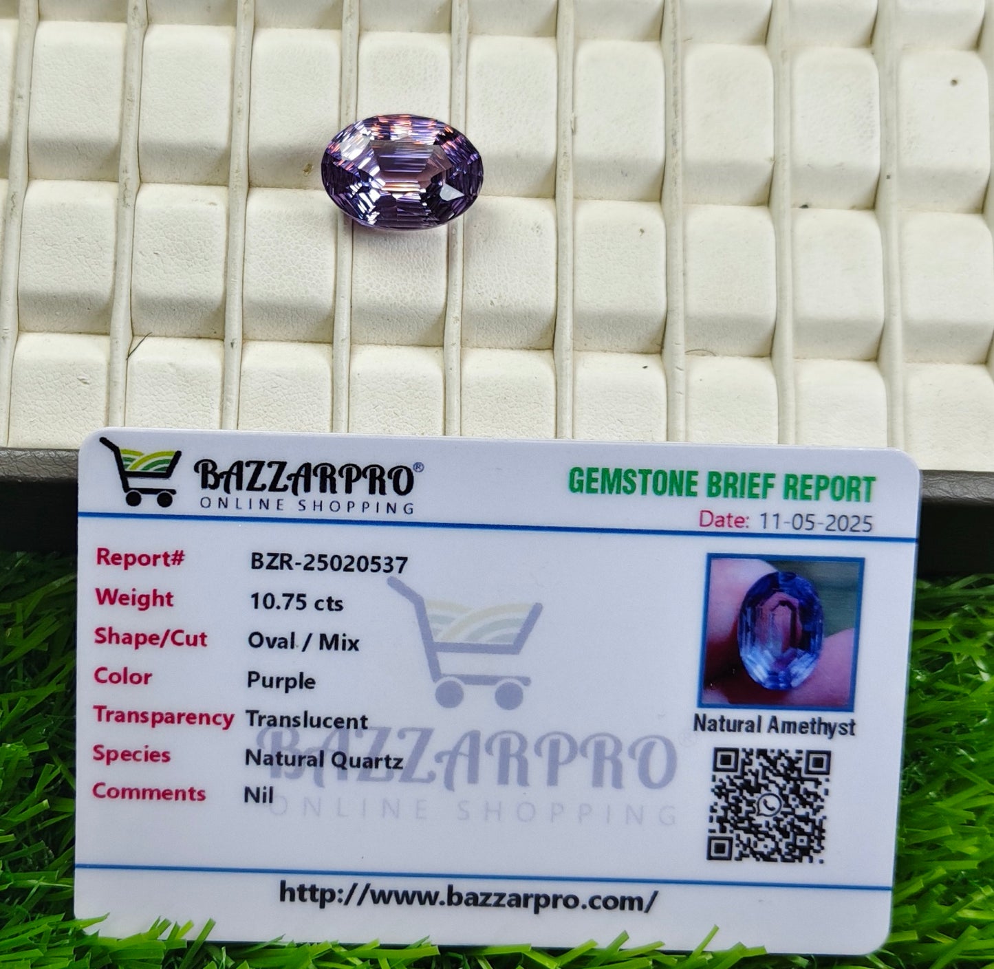 Laser Cutting Amethyst With Lab certificate