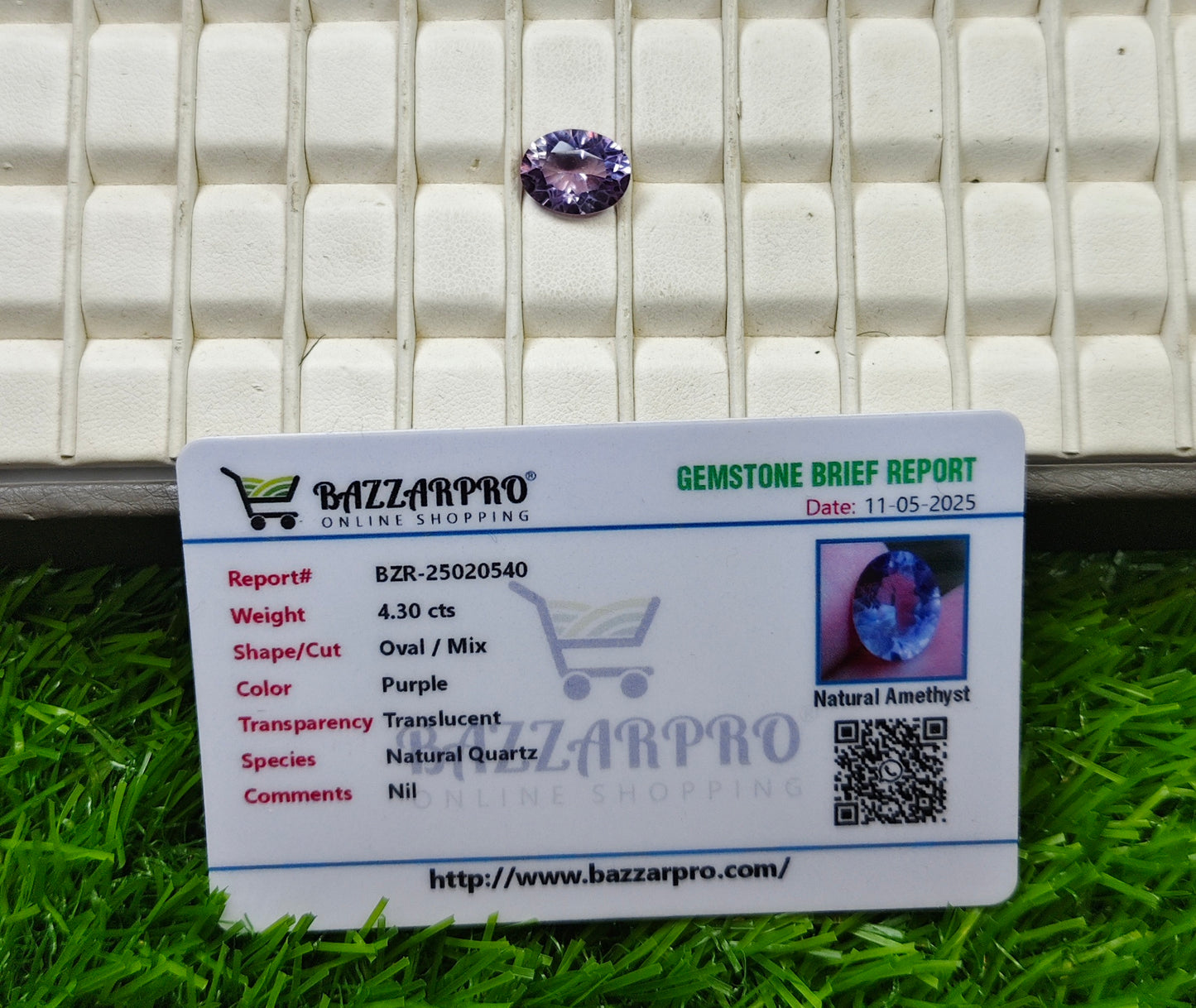 Laser Cutting Amethyst With Lab certificate