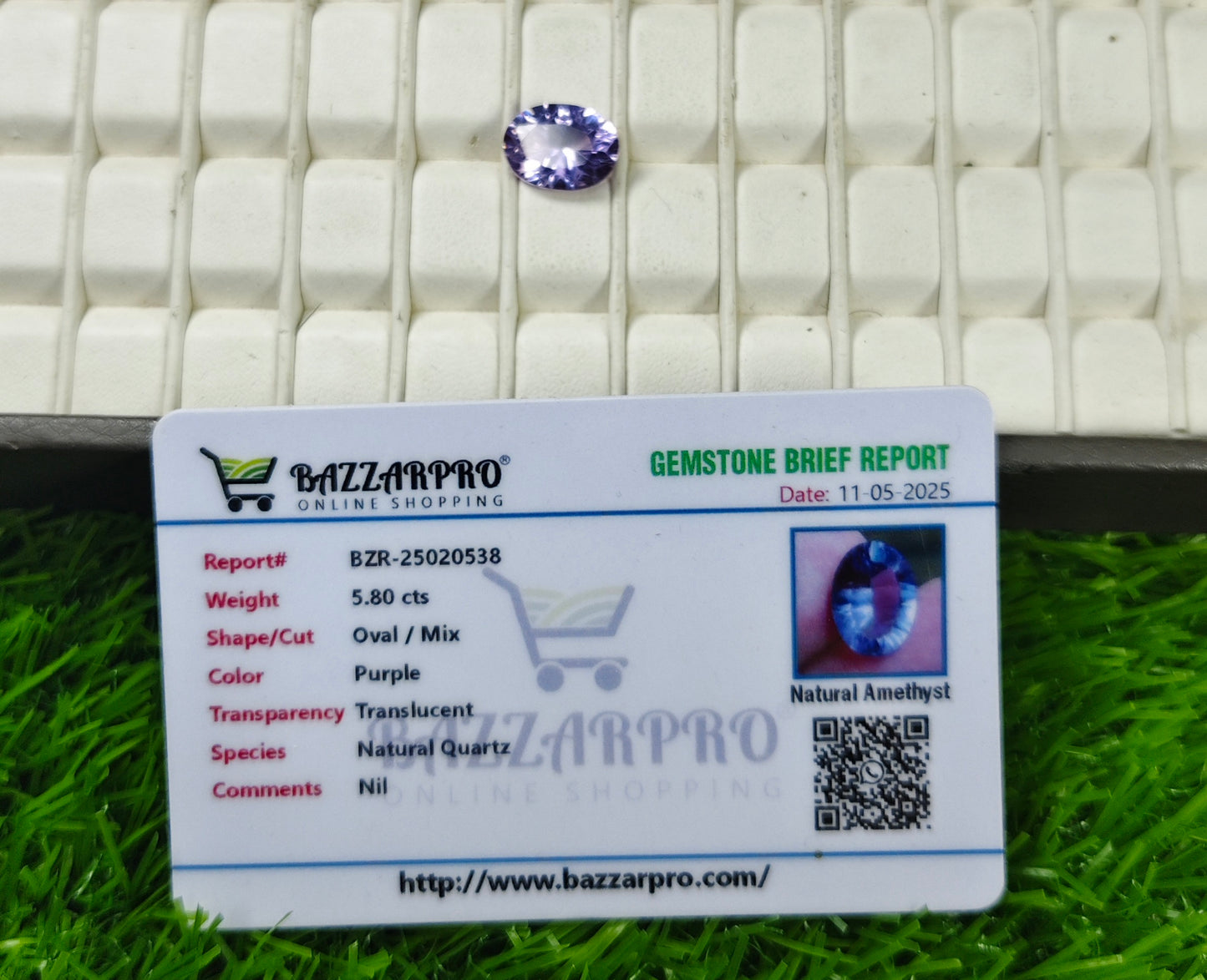 Laser Cut Amethyst With Lab certificate