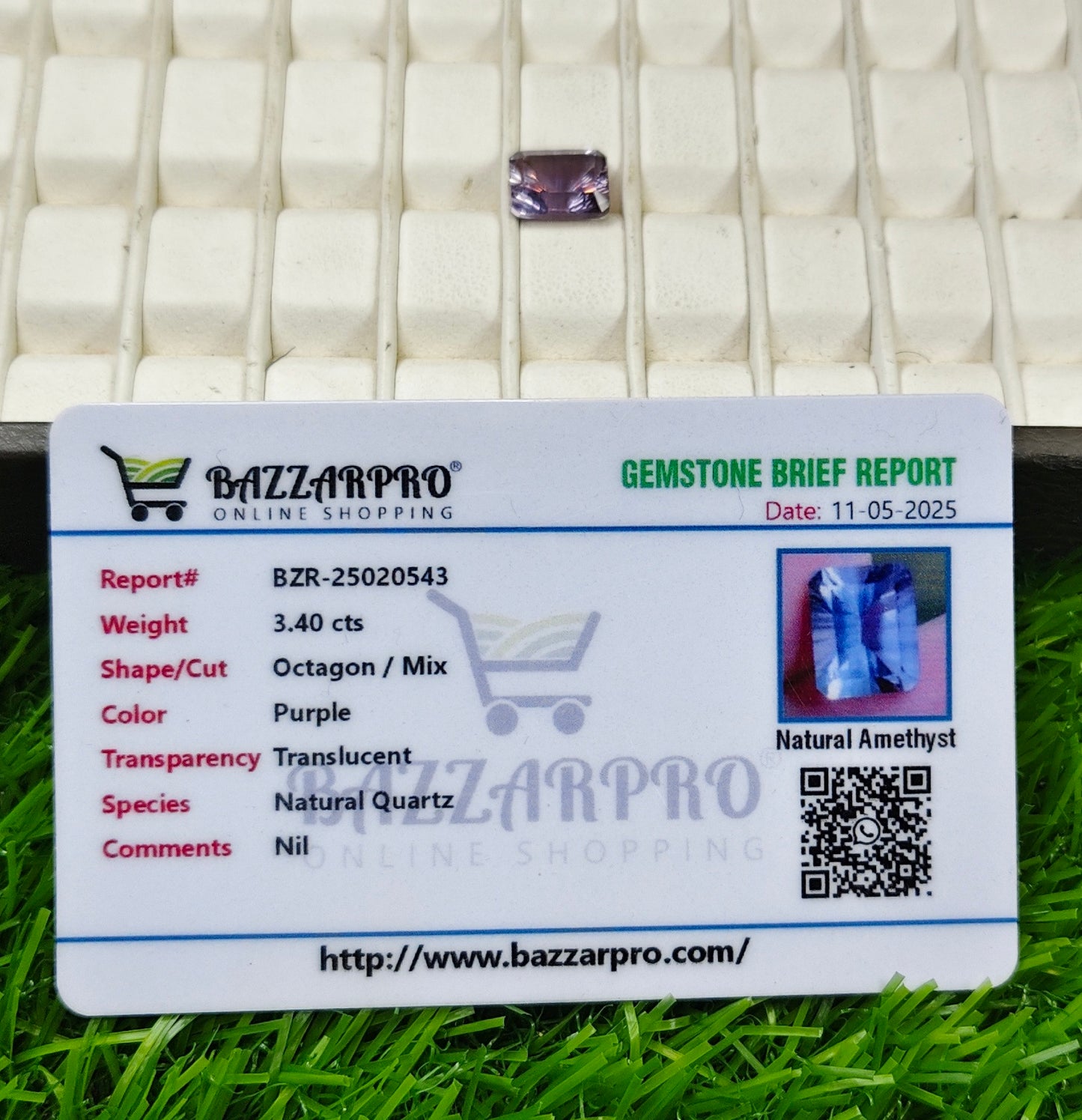 Laser Cutting Amethyst With Lab certificate