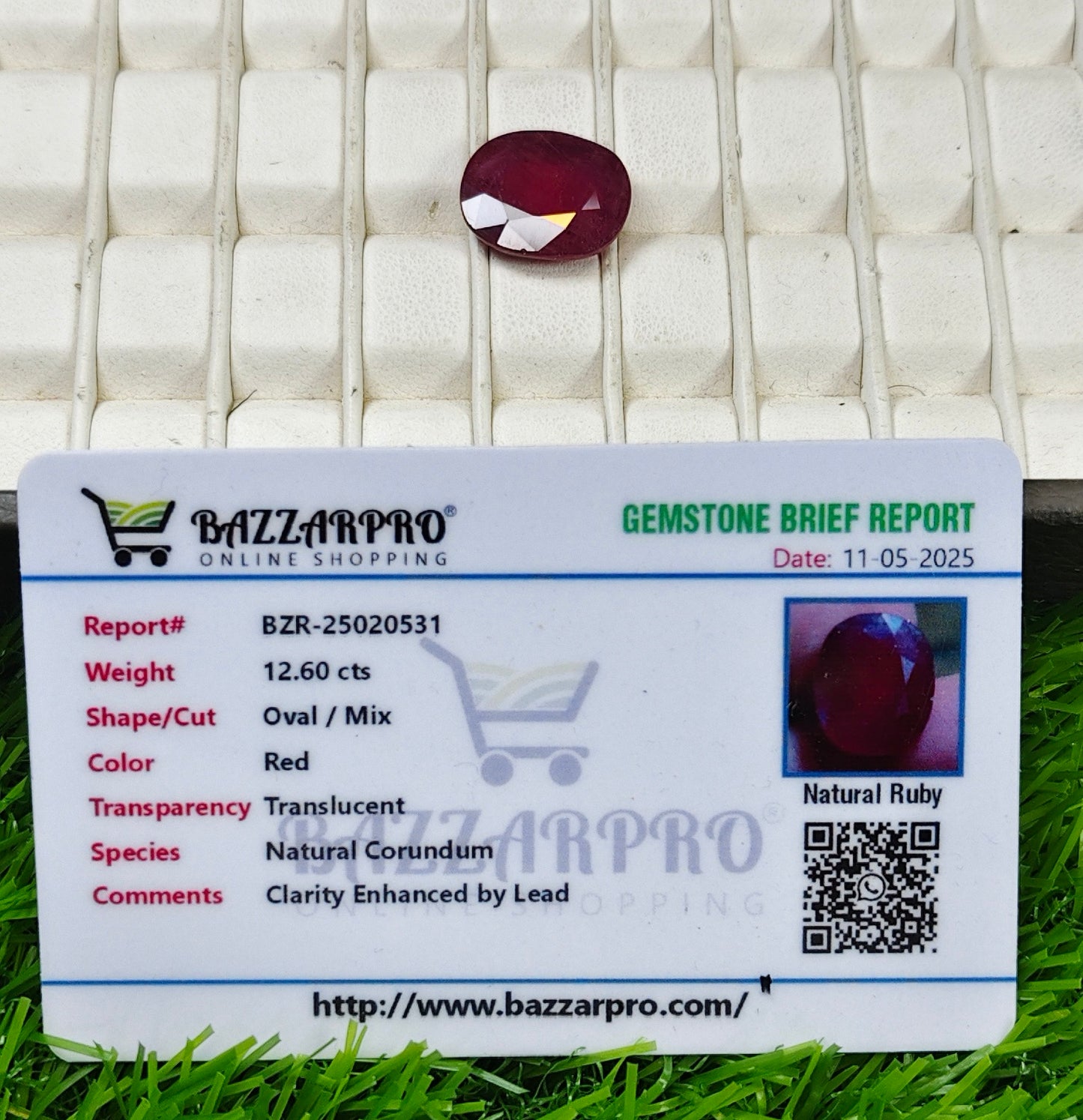 Premium Ruby With Lab certificate