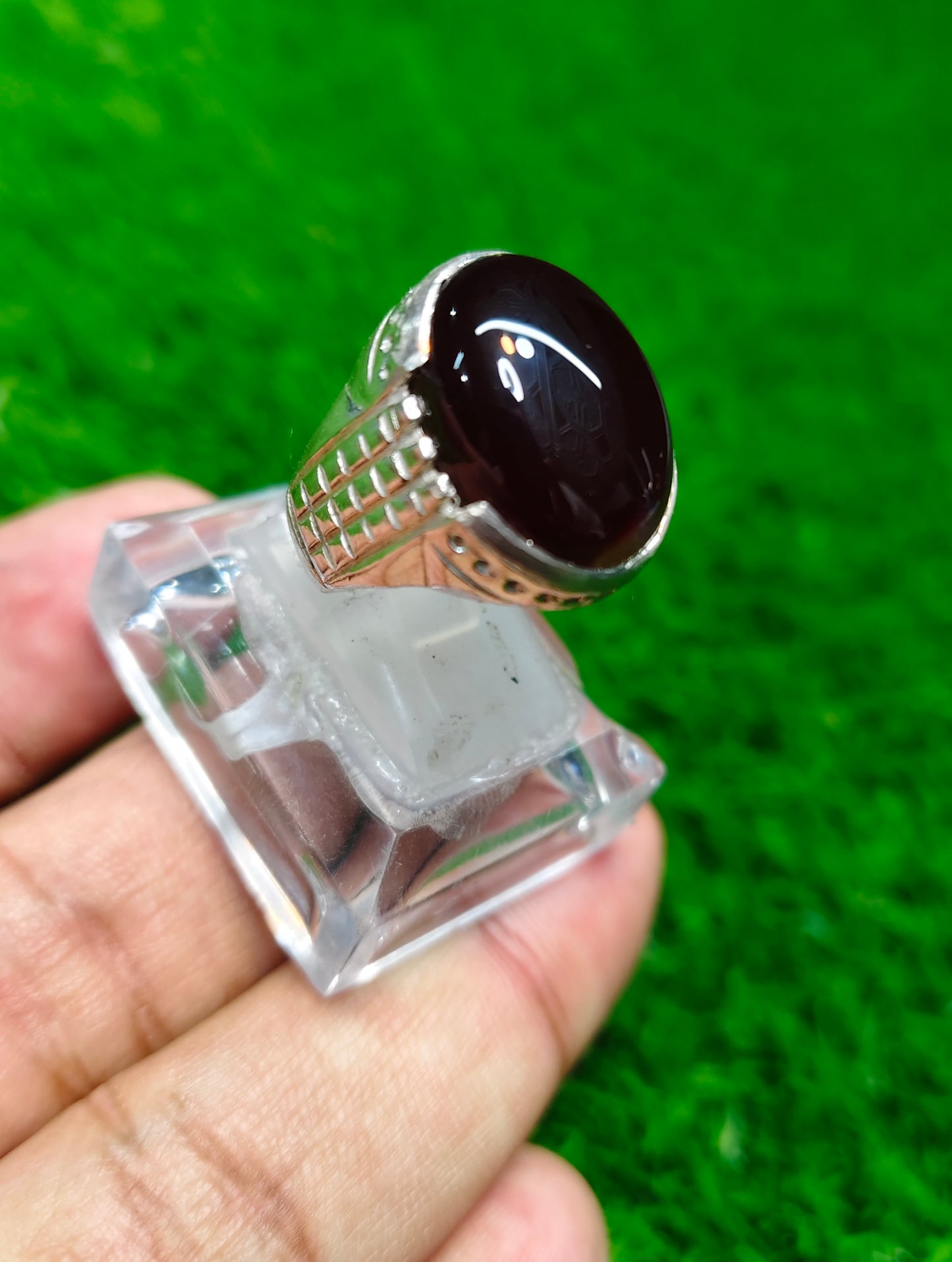 Black Yamni Aqeeq Ring