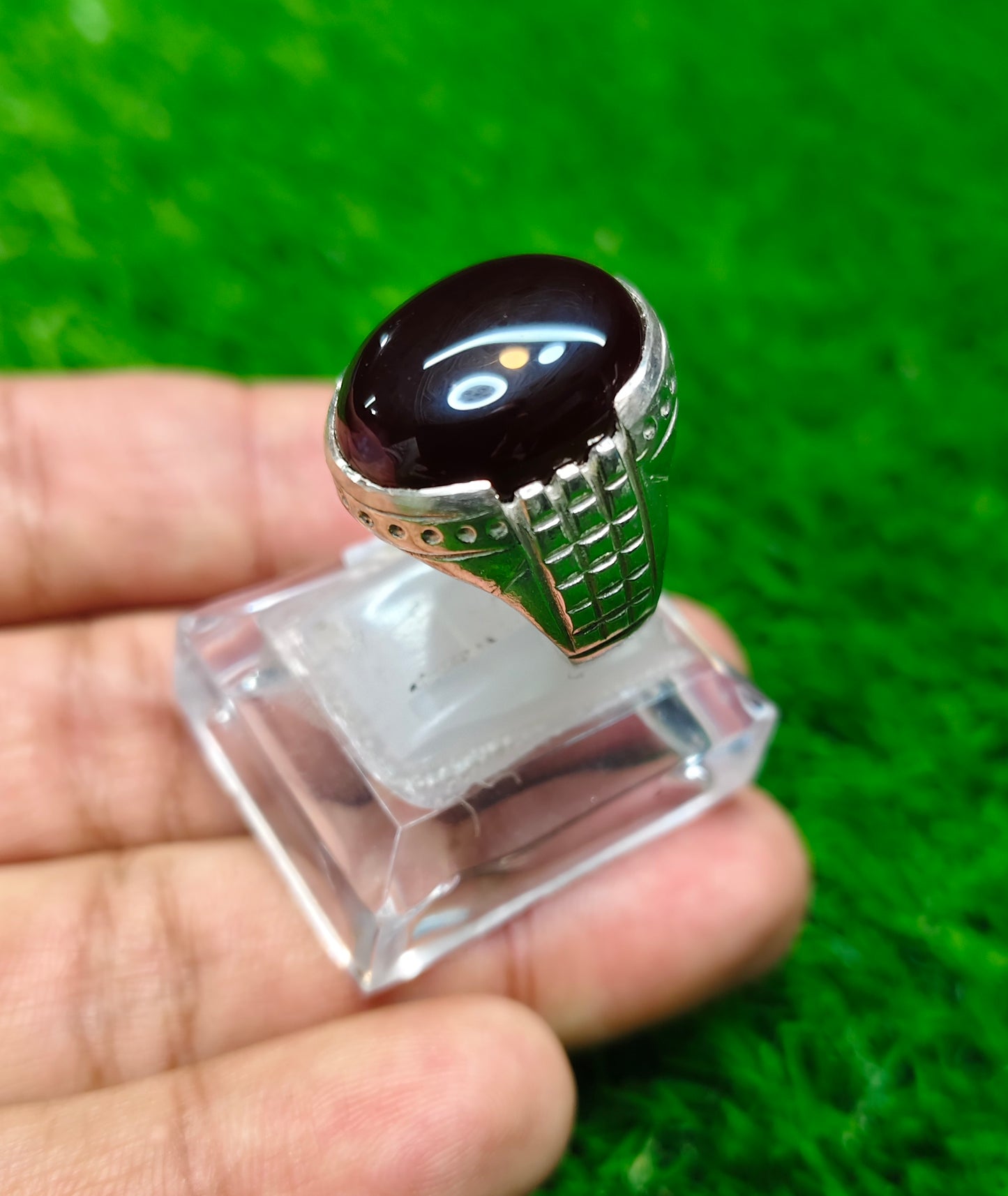 Black Yamni Aqeeq Ring