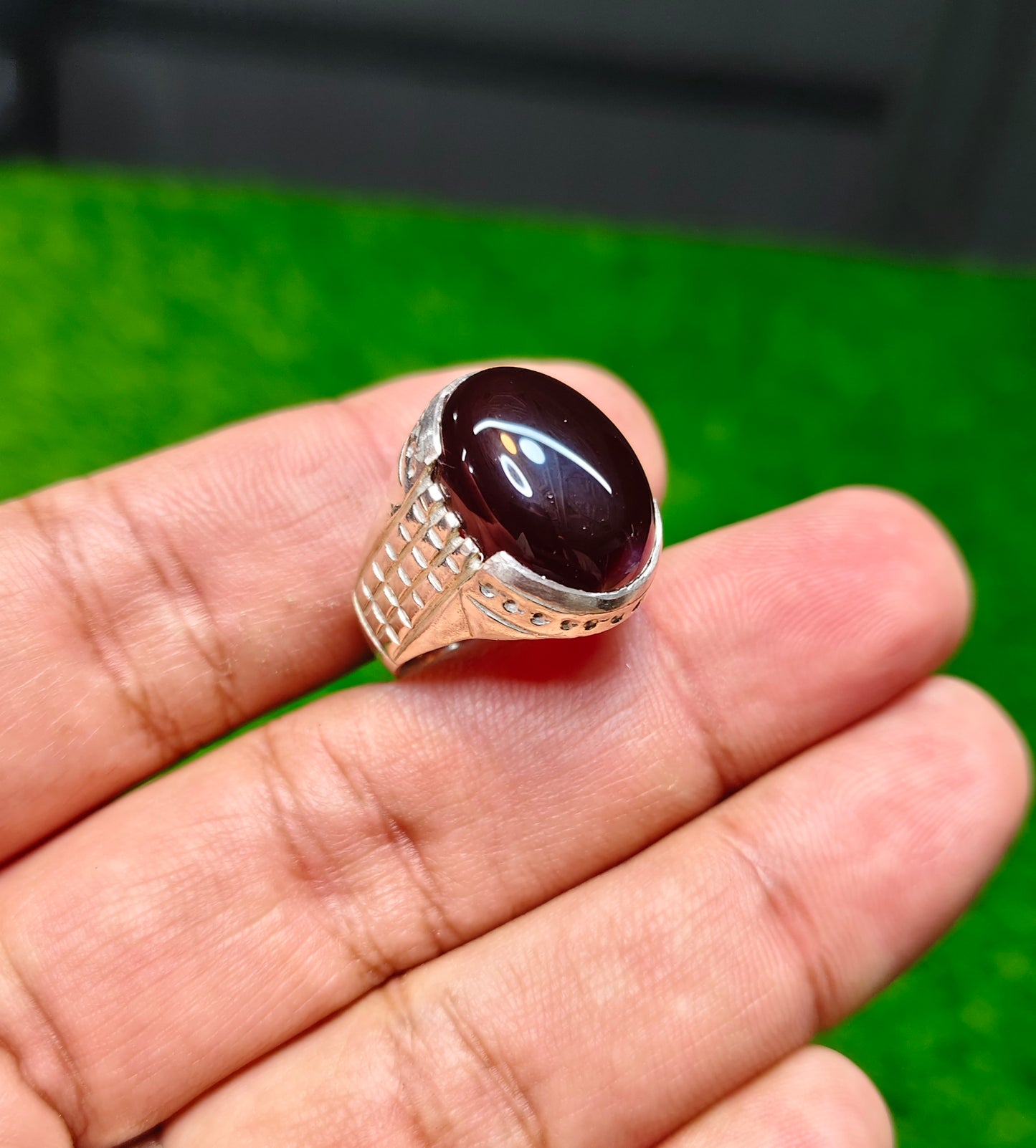 Black Yamni Aqeeq Ring