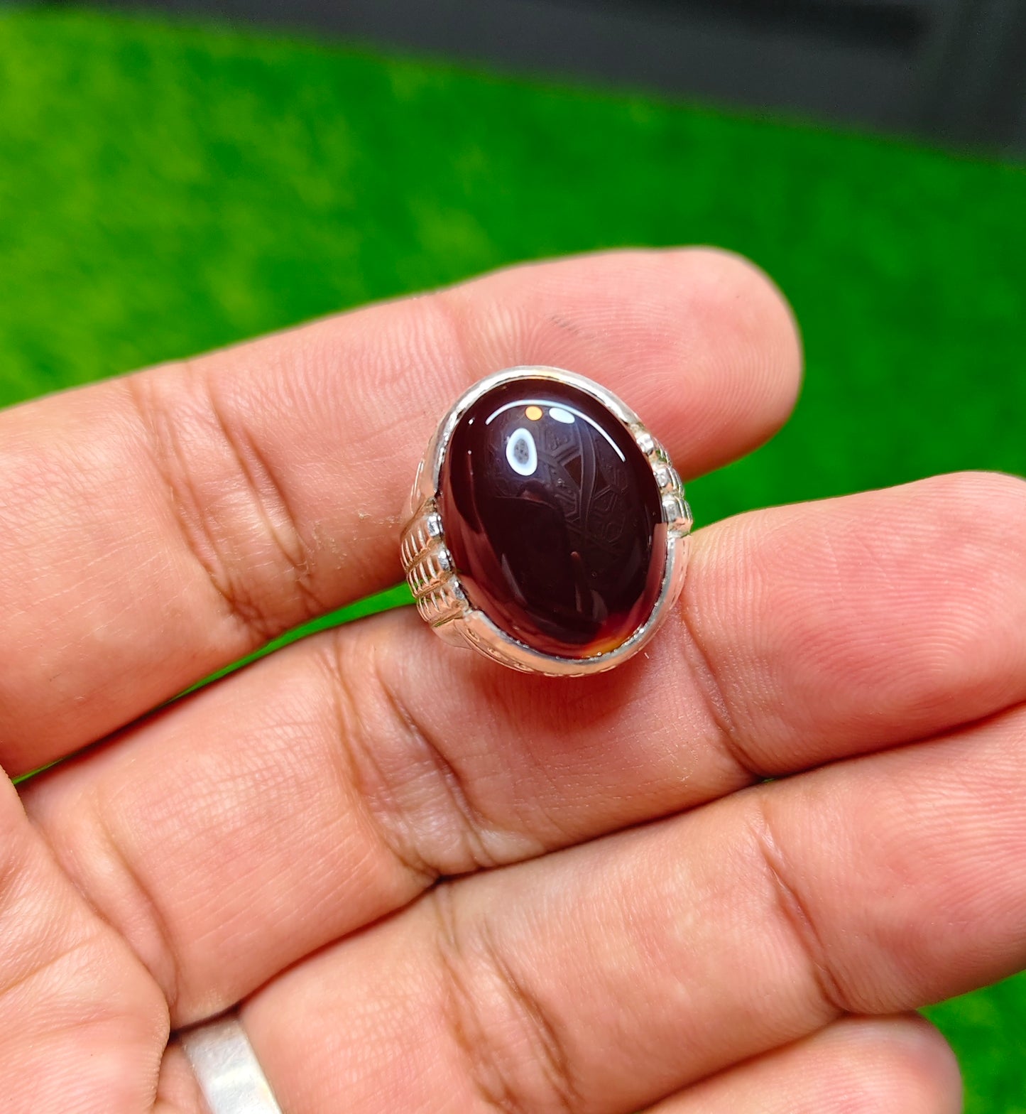 Black Yamni Aqeeq Ring