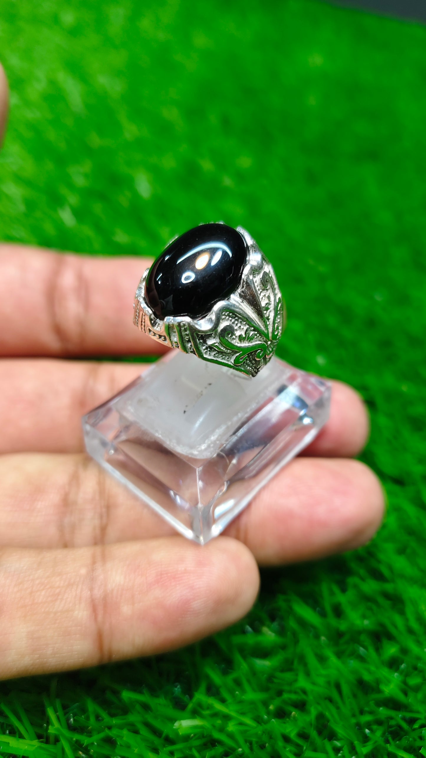 Black Yamni Aqeeq Ring
