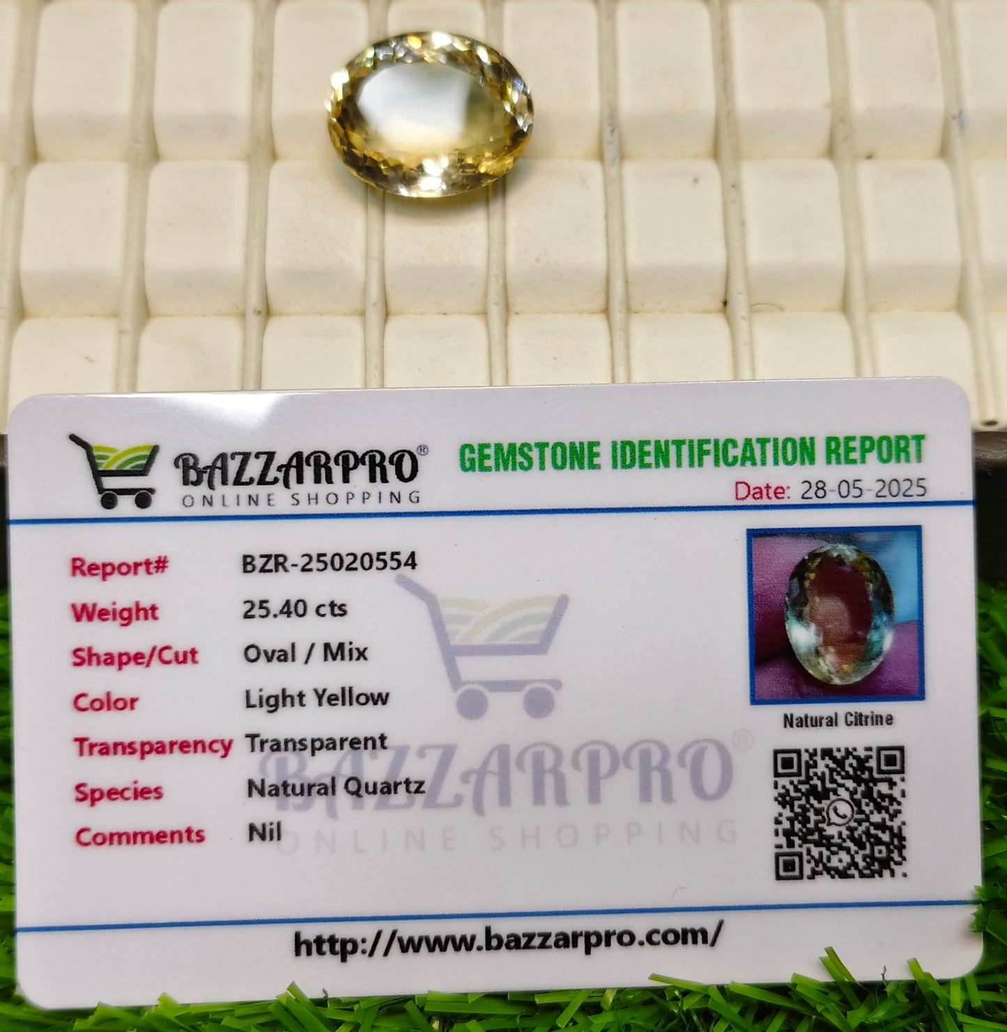 Citrine With lab certificate