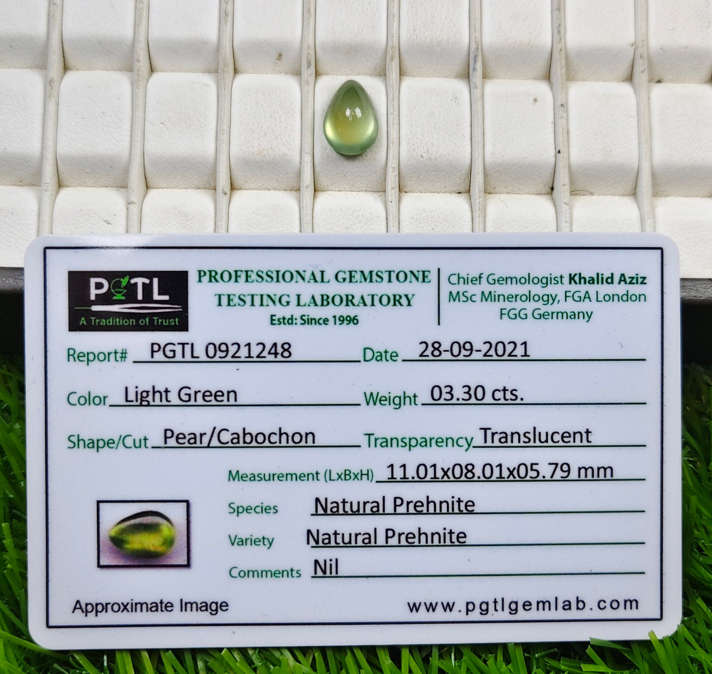 Prehnite With Lab Certificate