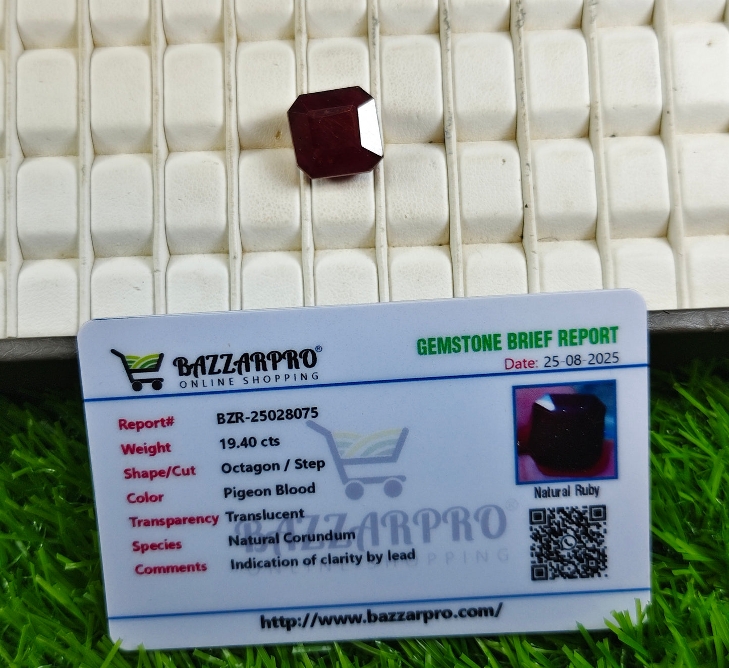Pigeon Blood Ruby With Lab Certificate