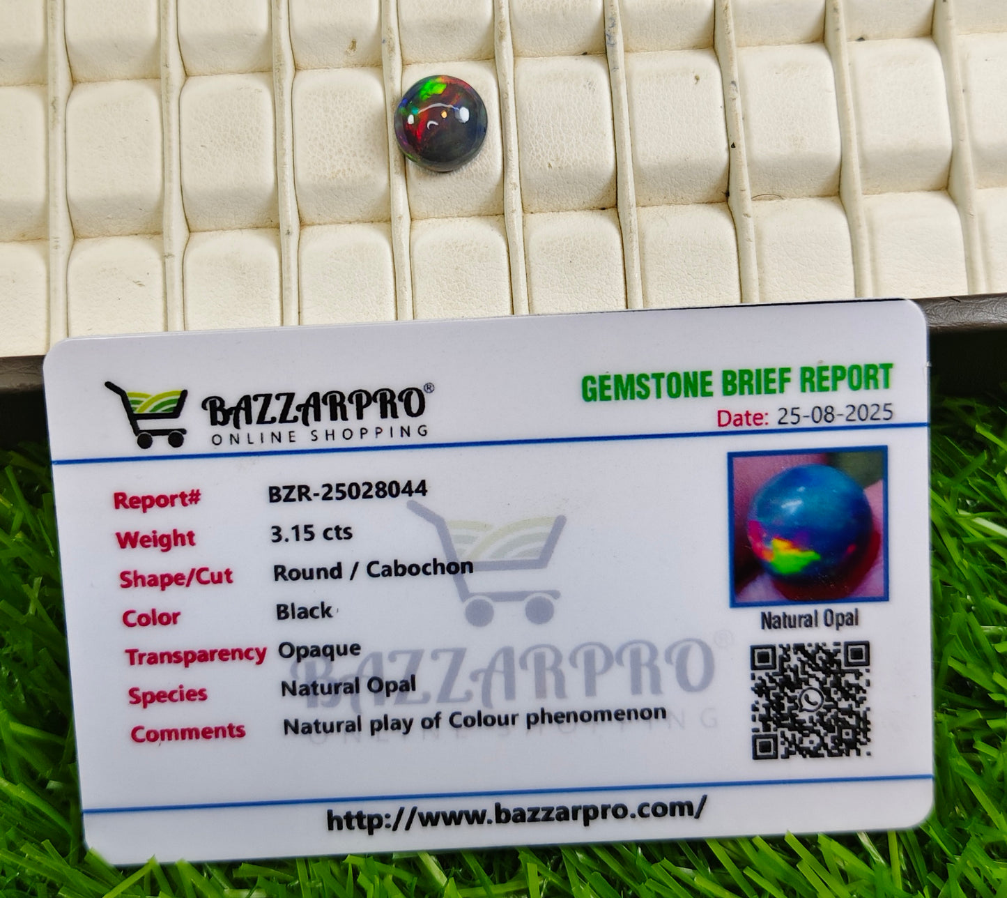 Black Opal With Lab Certificate
