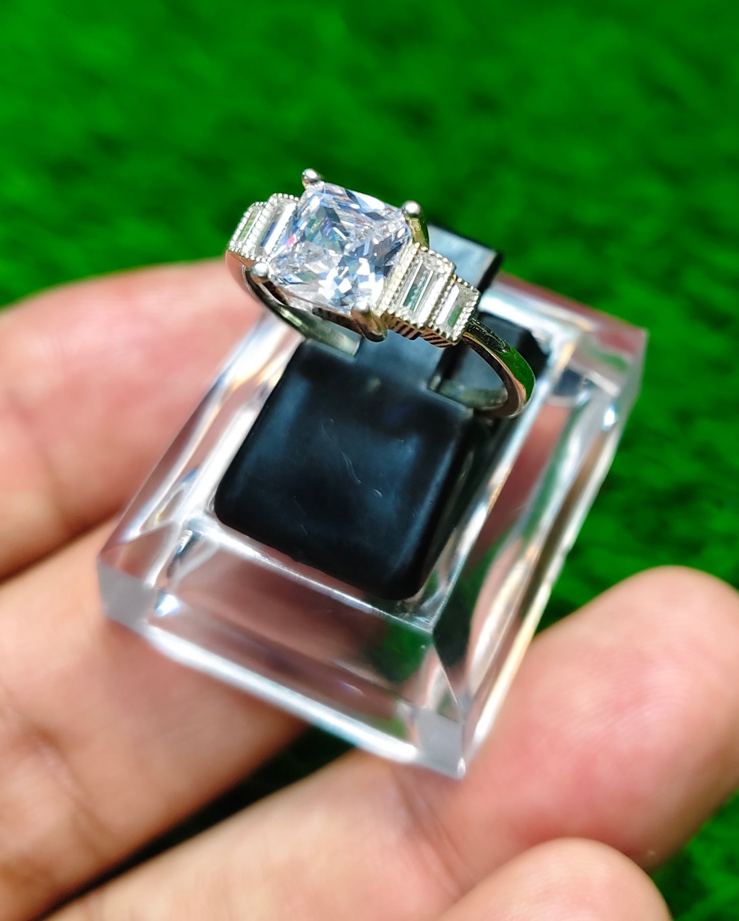White Zircon Ring
