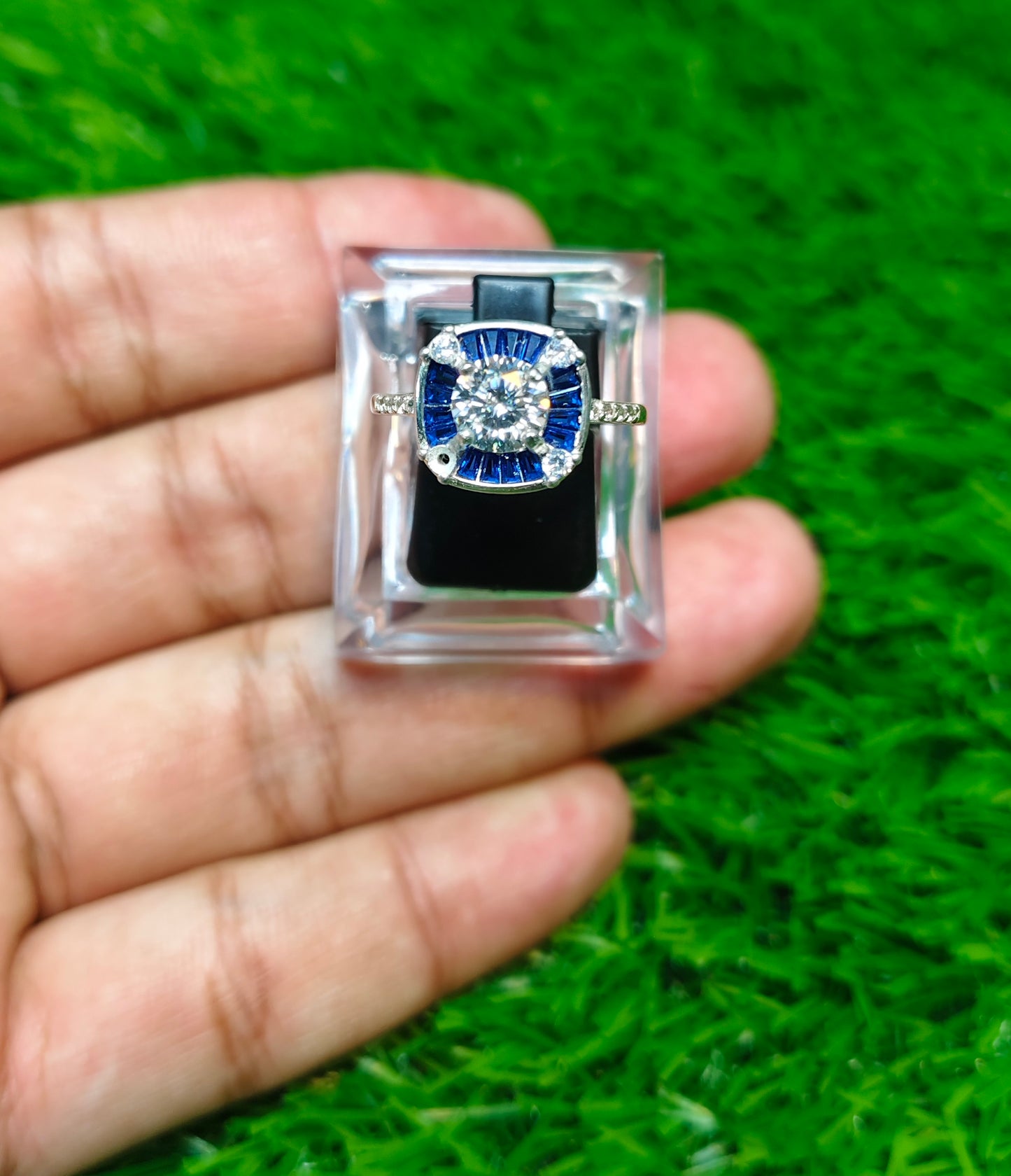 White Moissanite Ring