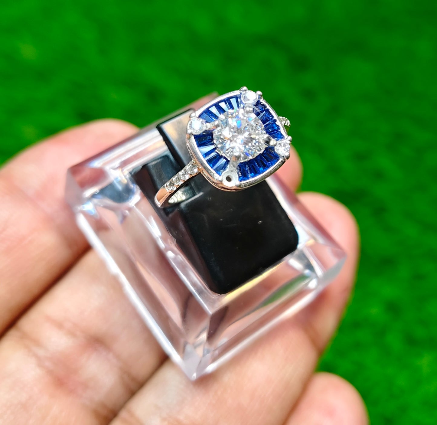 White Moissanite Ring