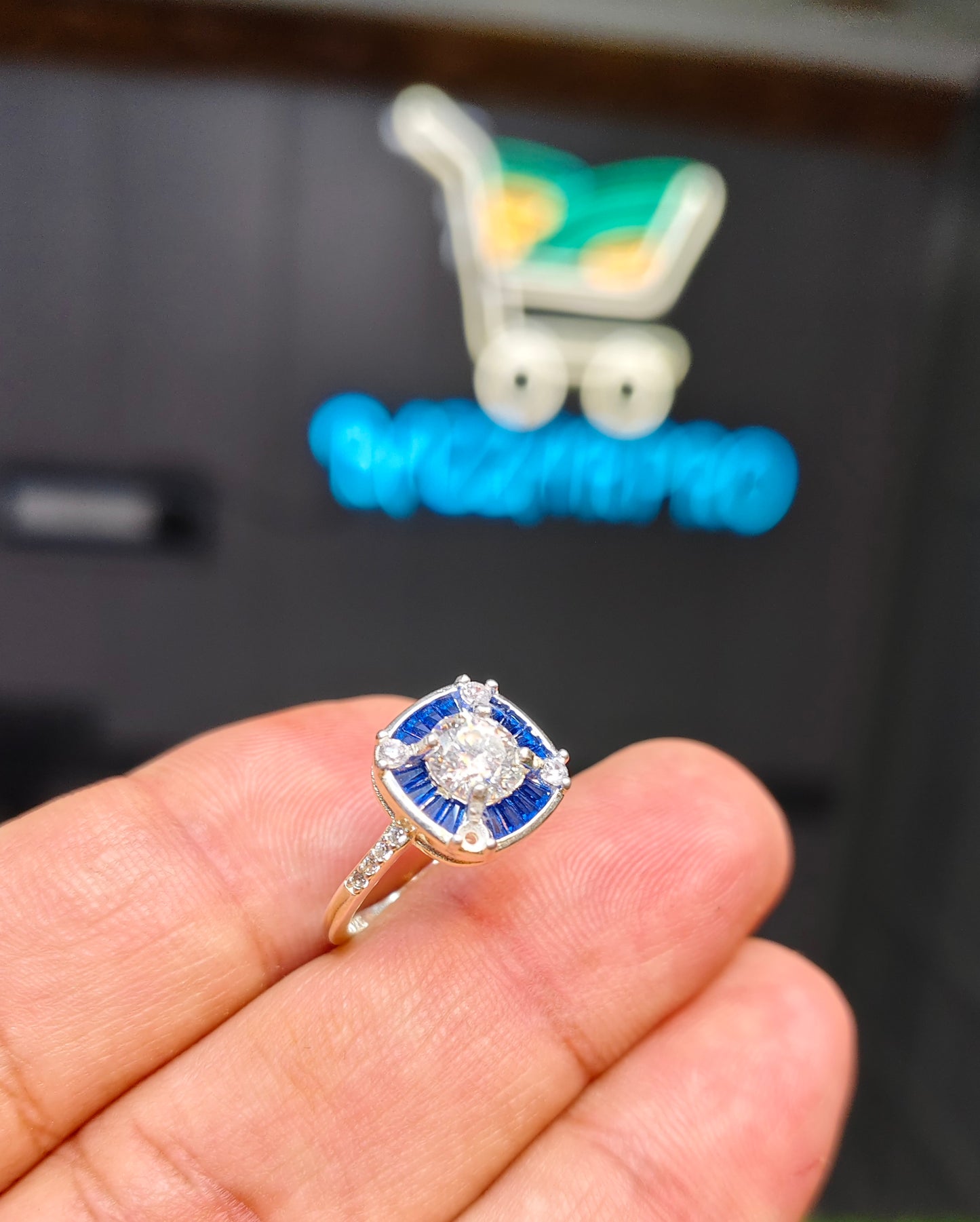 White Moissanite Ring