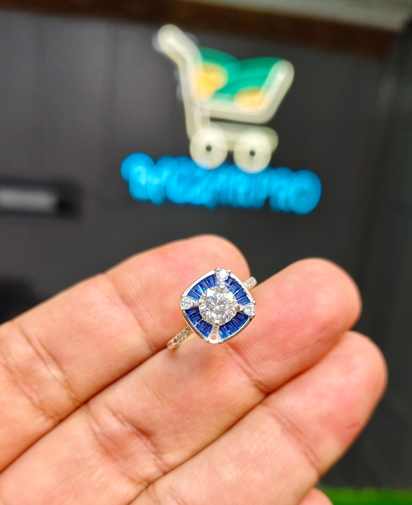 White Moissanite Ring