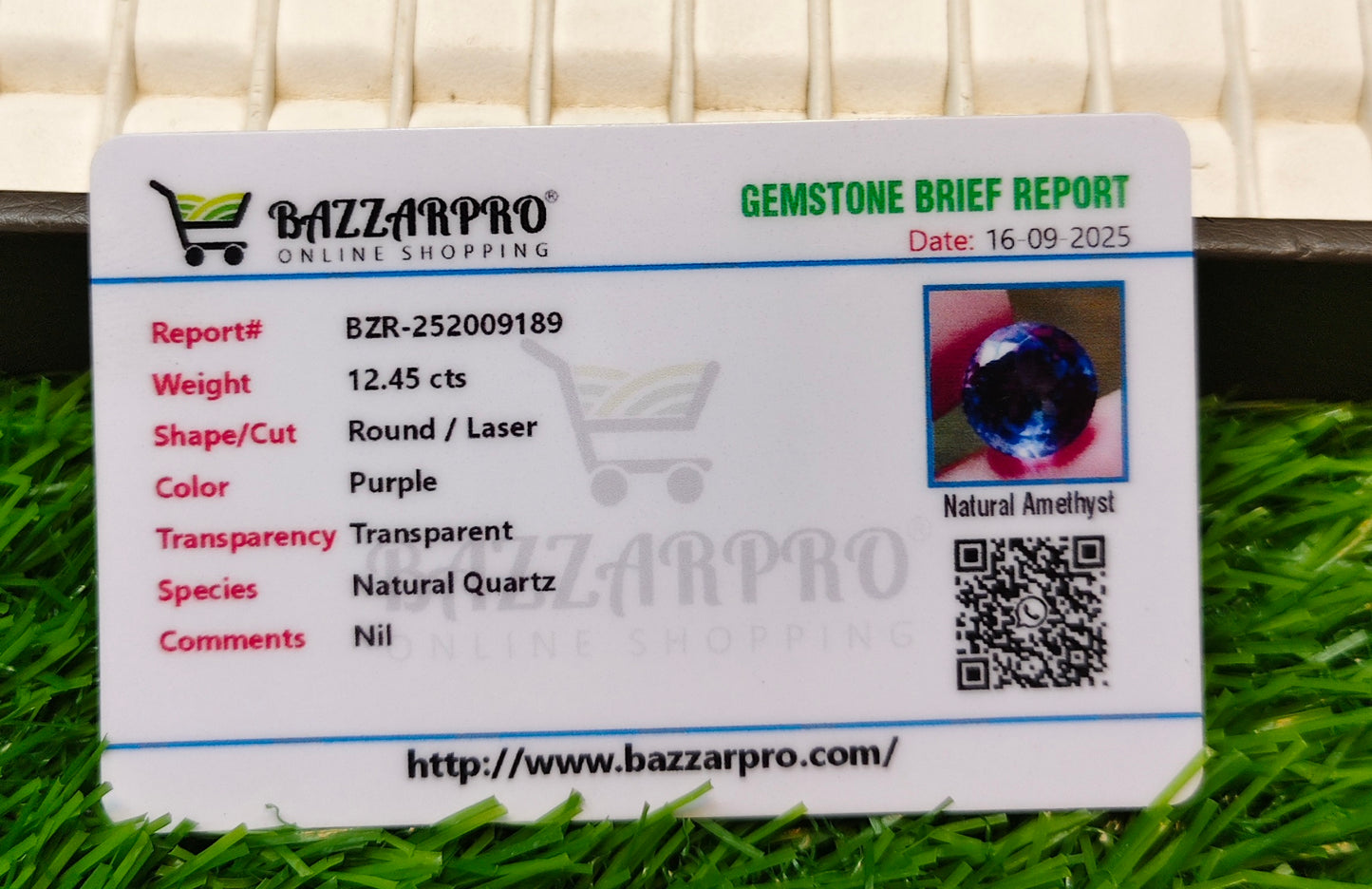Amethyst With Lab Certificate