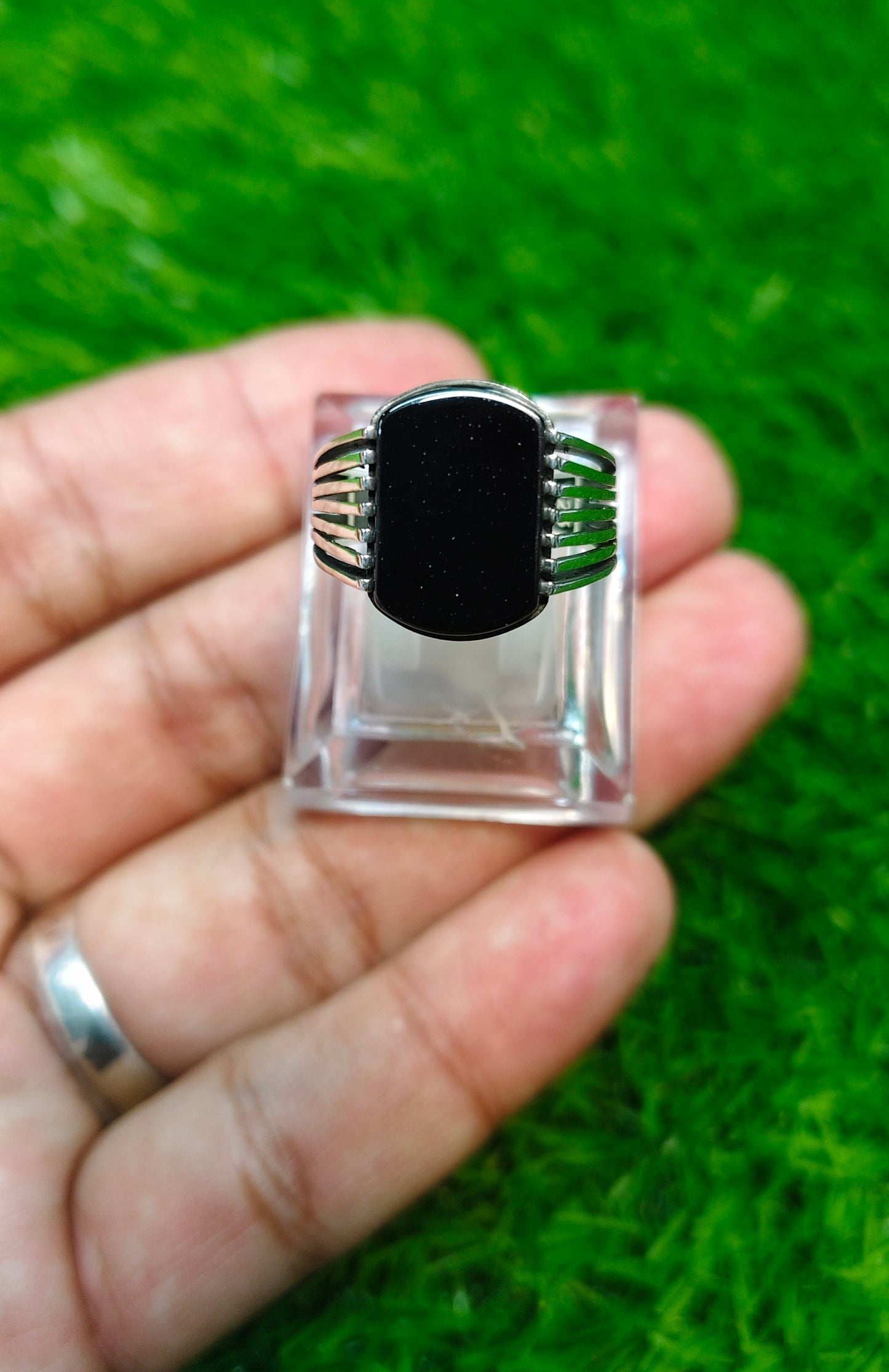 Black Yamni Aqeeq Ring