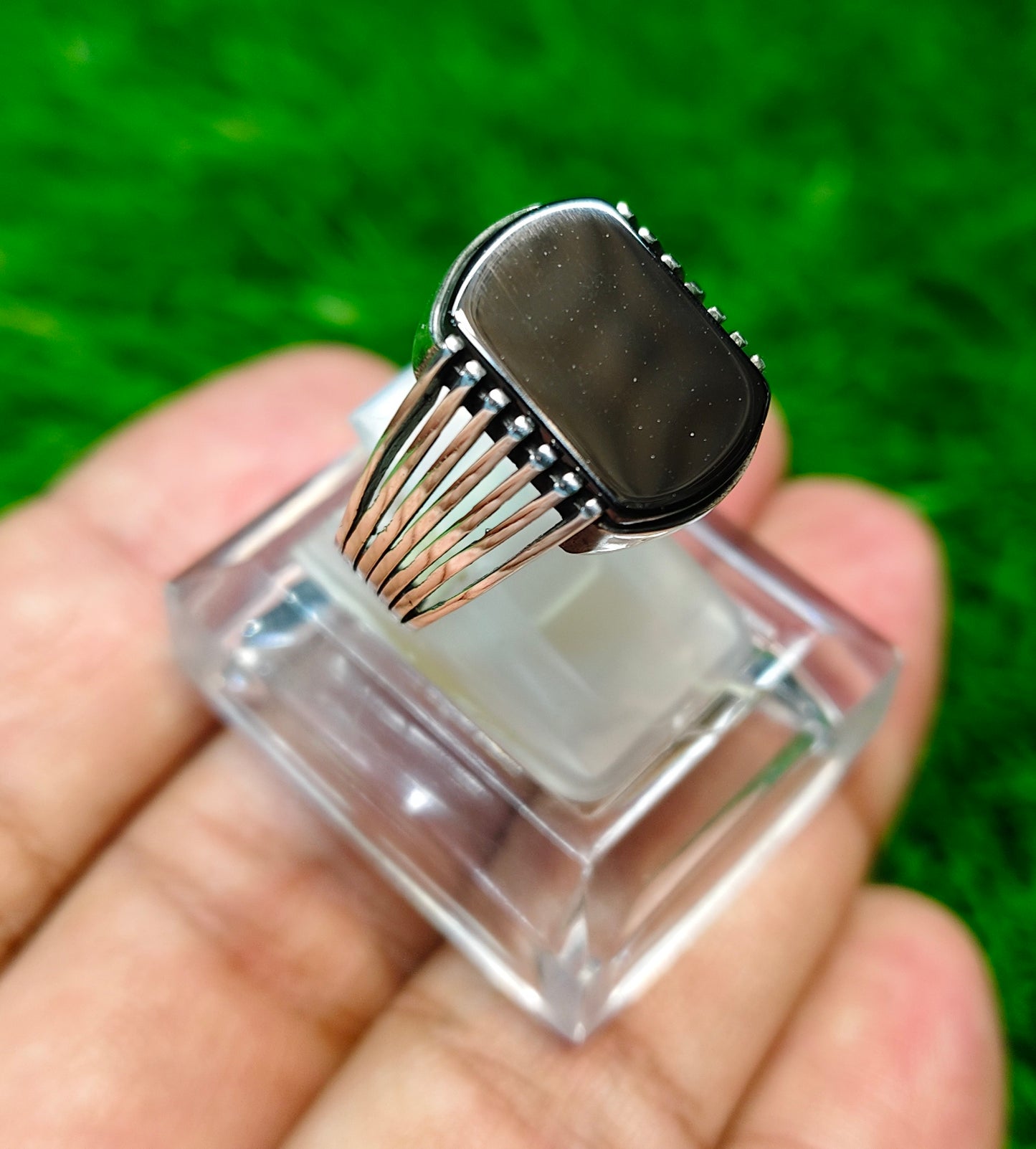 Black Yamni Aqeeq Ring