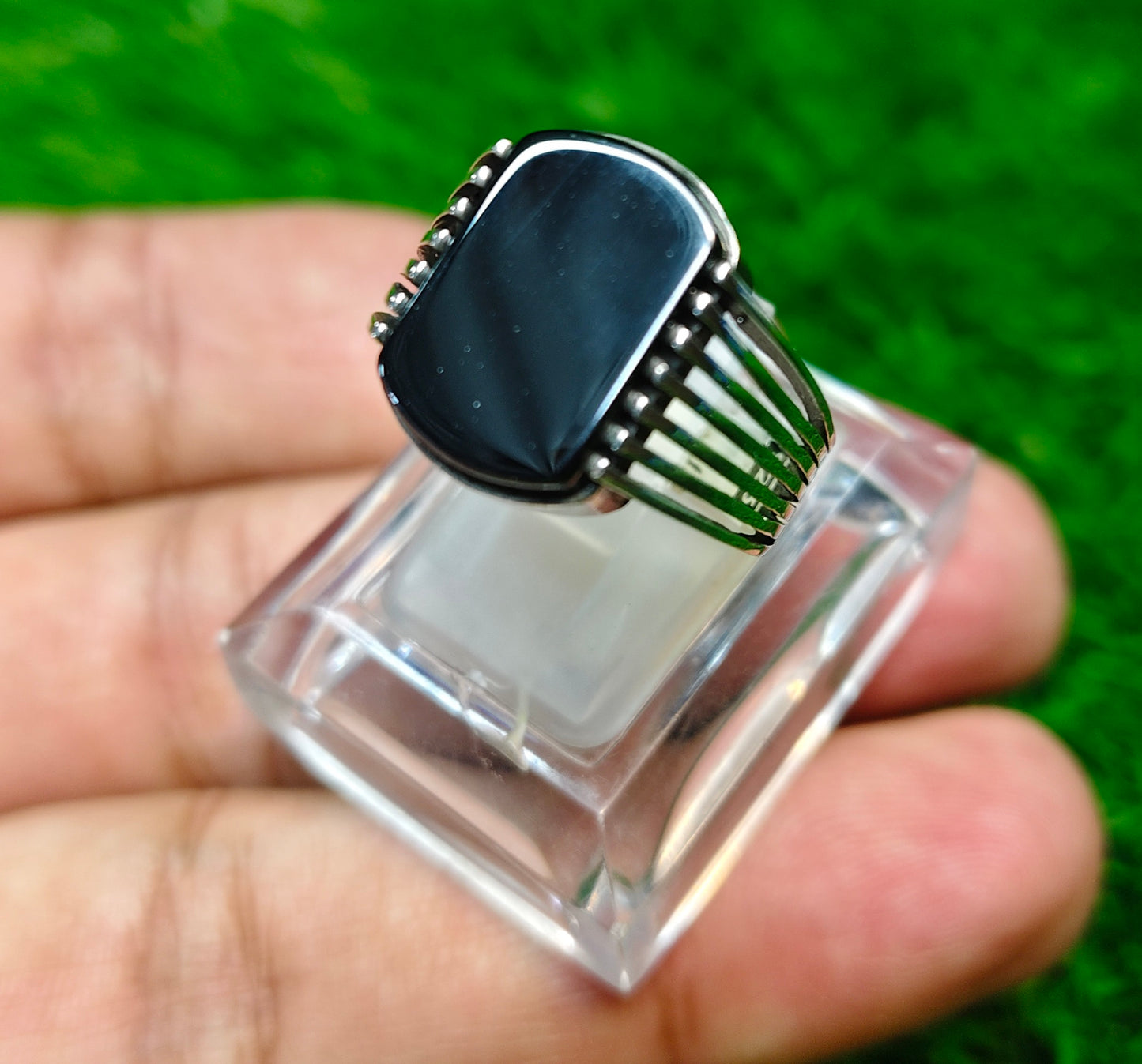 Black Yamni Aqeeq Ring