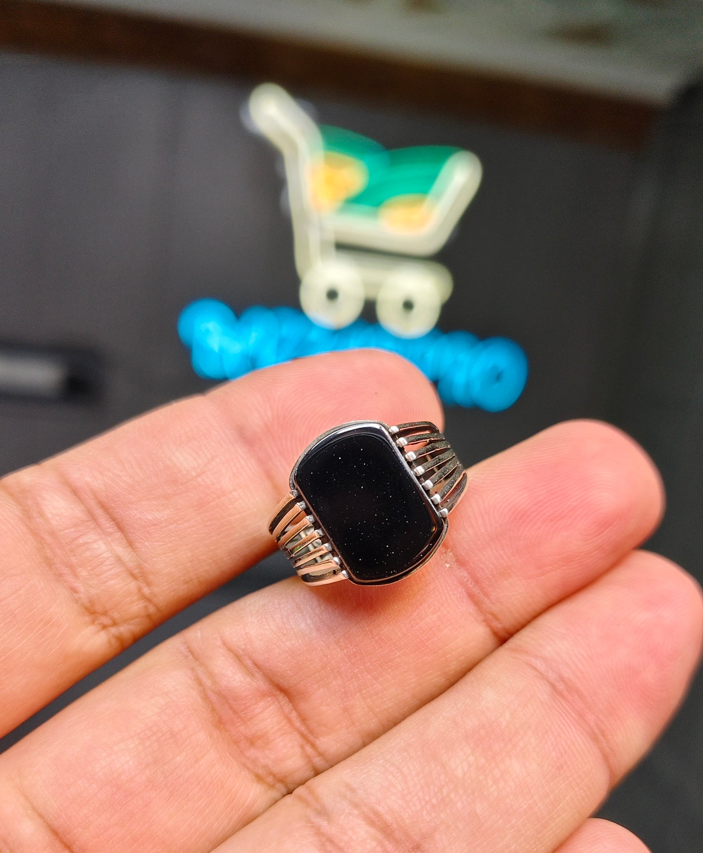 Black Yamni Aqeeq Ring
