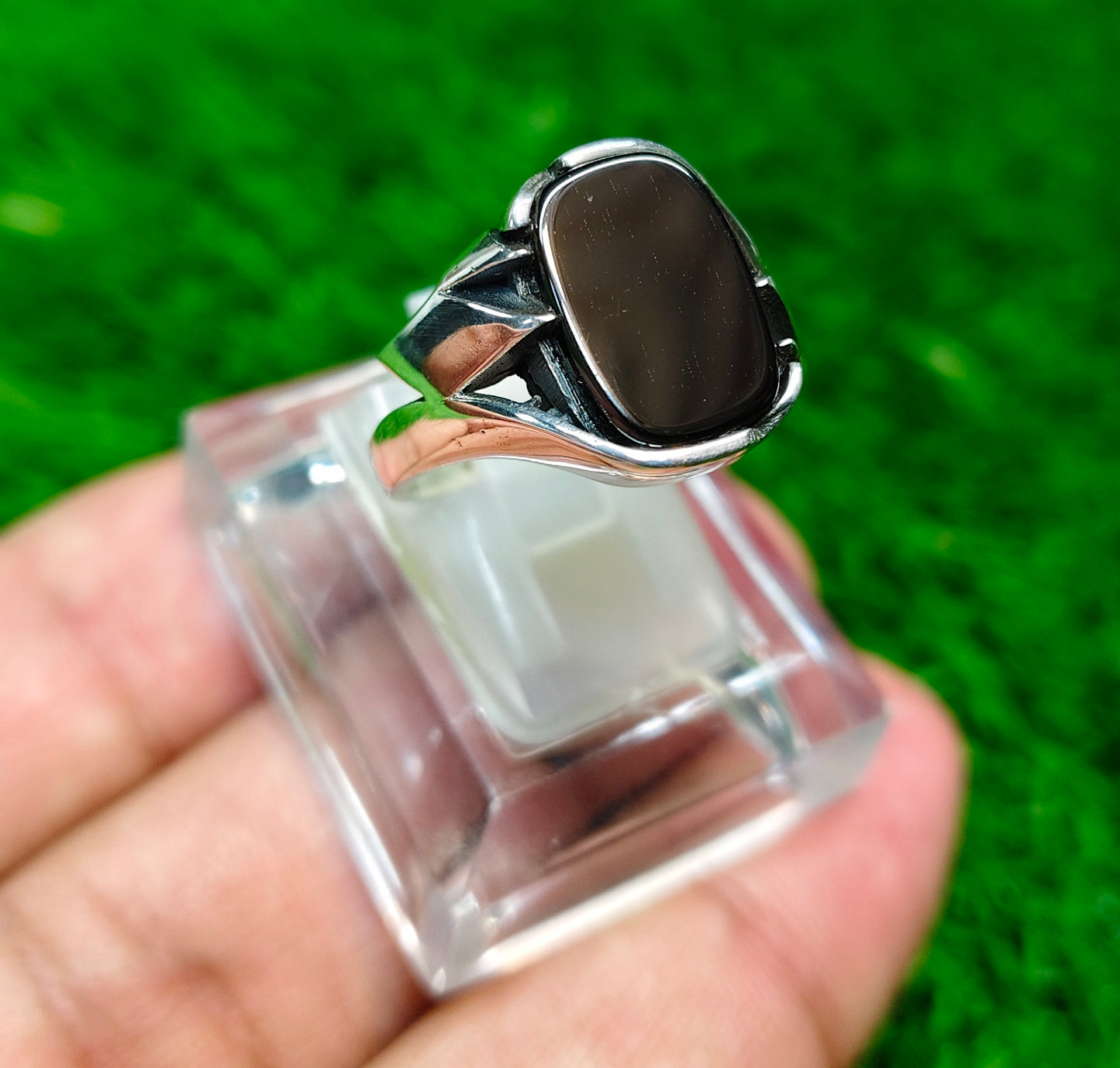 Black Yamni Aqeeq Ring
