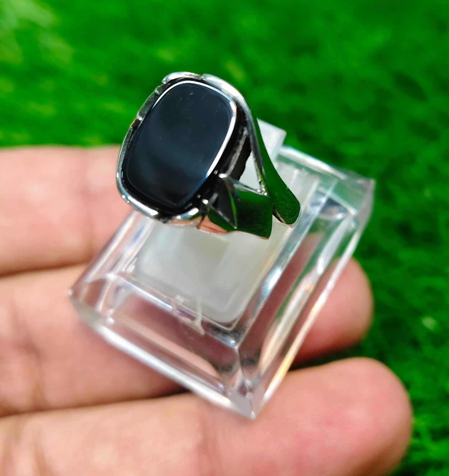 Black Yamni Aqeeq Ring