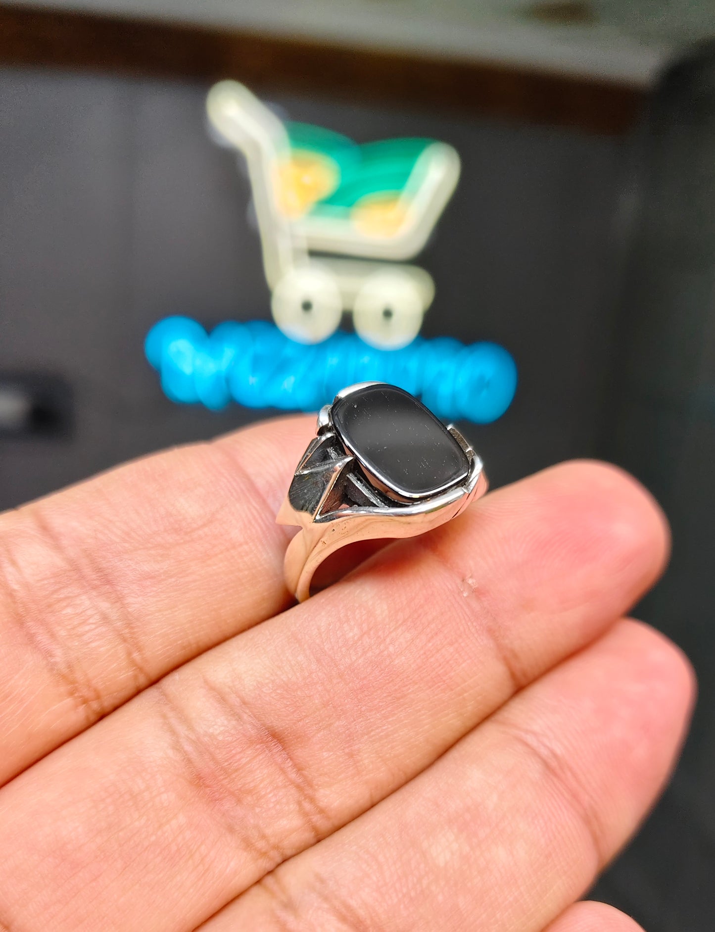 Black Yamni Aqeeq Ring
