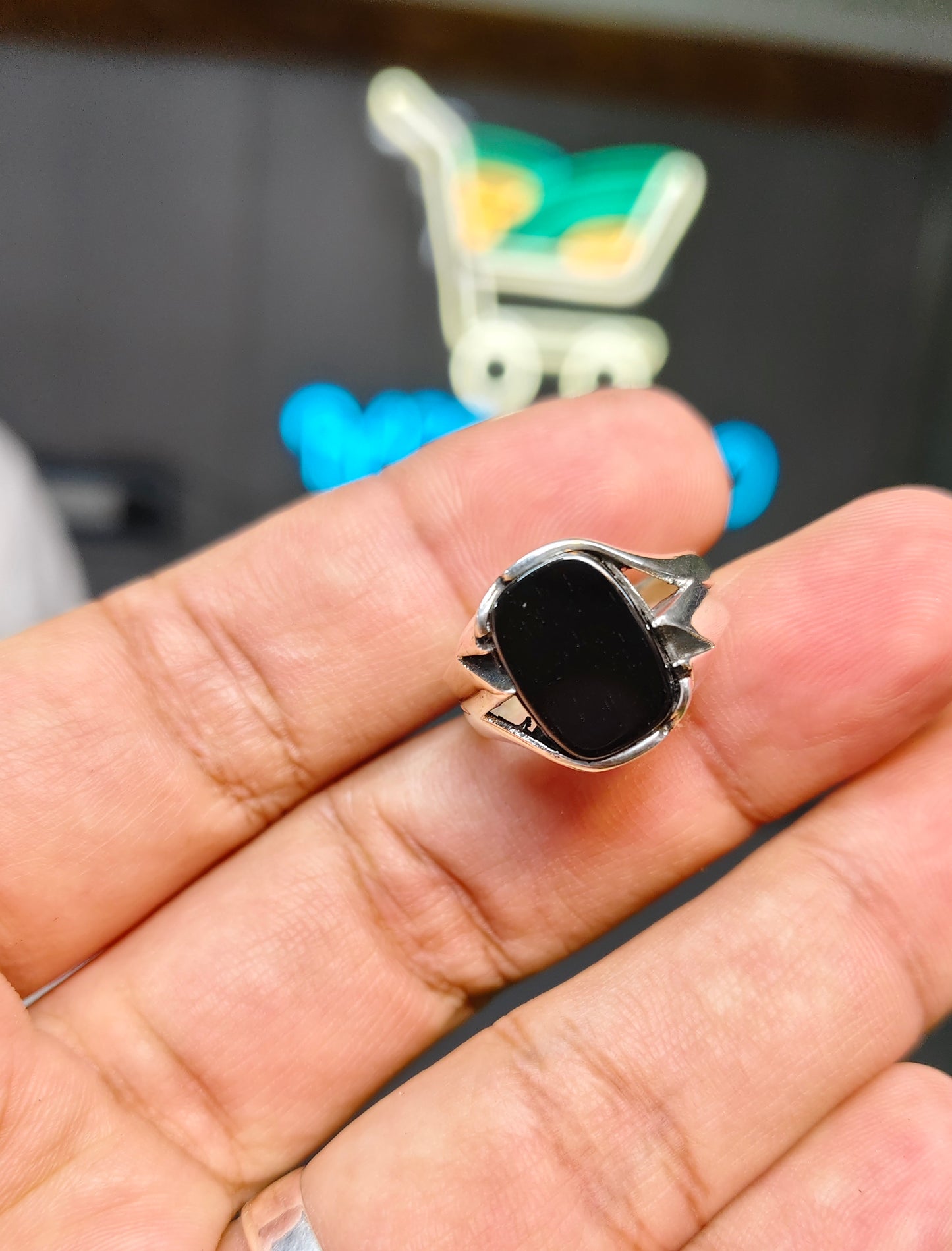 Black Yamni Aqeeq Ring